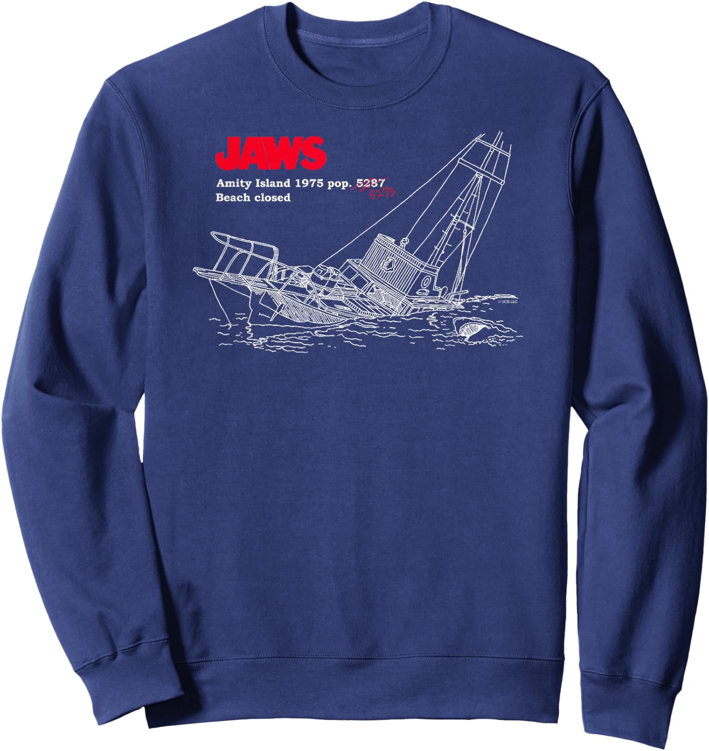 Jaws Amity Island Boat Sweatshirt - Sweatshirt | Navy