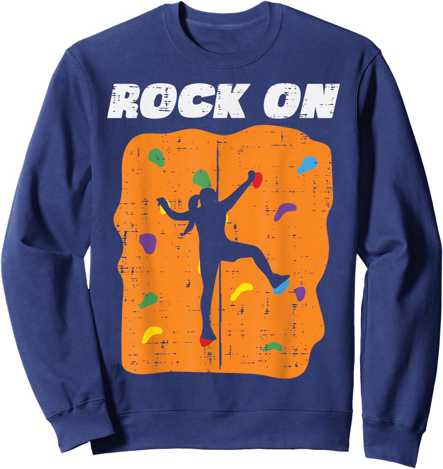 Climbing Rock On Wall Climber Bouldering Women Girls Kids Sweatshirt - Sweatshirt | Navy