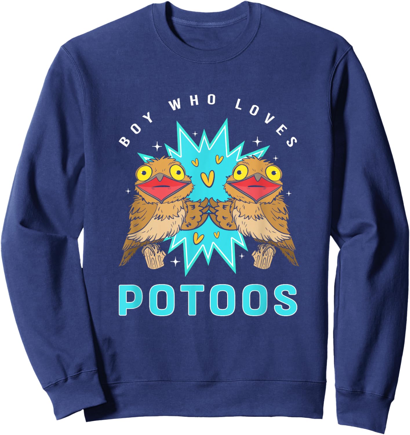 Funny Potoo Bird Lover Boy Who Loves Potoos Sweatshirt - Sweatshirt | Navy