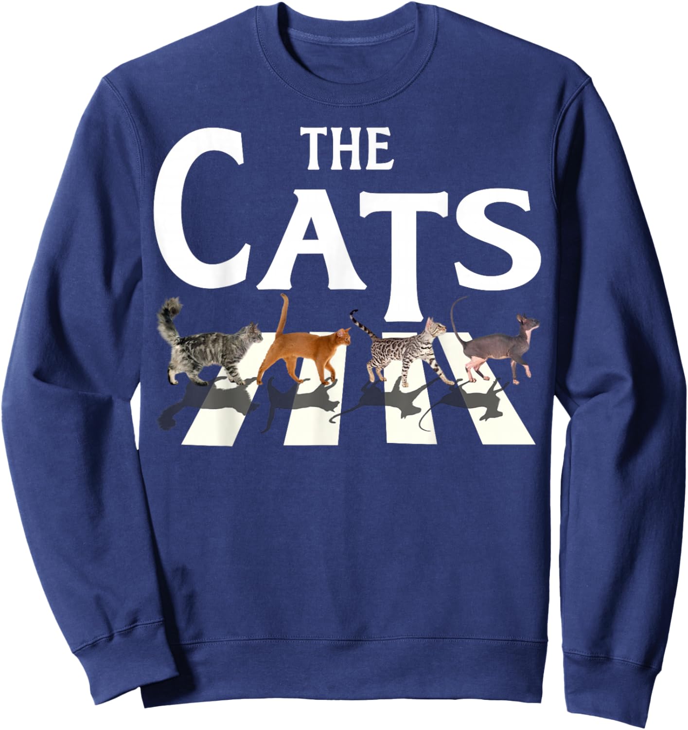 Cat Rock Music Funny Cat Lover Gifts , Women, Kids Sweatshirt - Sweatshirt | Navy