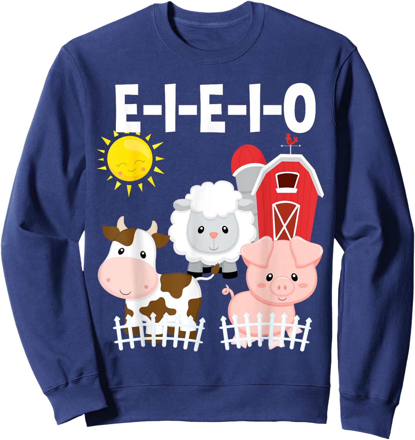 Toddler Kids Old MacDonald Had a Farm E-I-E-I-O Nursery Song Sweatshirt - Sweatshirt | Navy