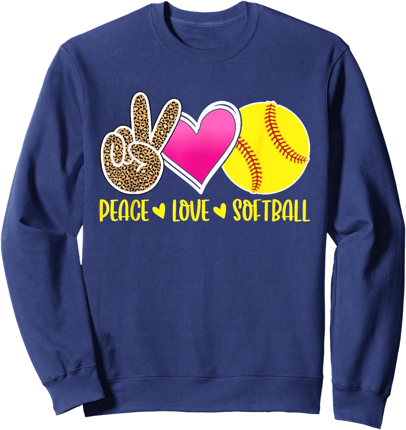 Peace Love Softball For Teen Girls | Peace Love Play Sweatshirt - Sweatshirt | Navy