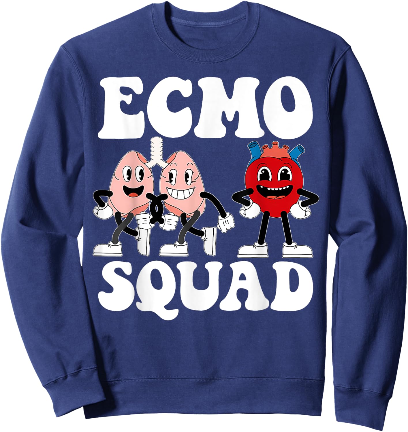 Retro ECMO Nurse Squad Ecmo Specialist Crew Cvicu ICU Peds Sweatshirt - Sweatshirt | Navy