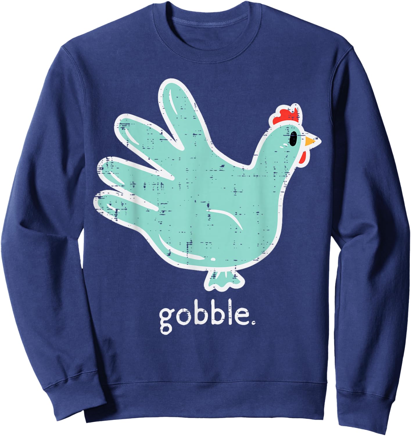 Thanksgiving Nurse Gloves Turkey Gobble Scrub Top Men Women Sweatshirt - Sweatshirt | Navy