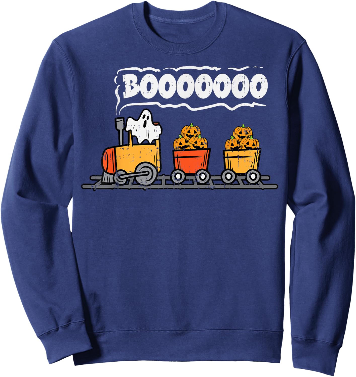 Halloween Train Ghost Boo Costume Toddler Boys Kids Youth Sweatshirt - Sweatshirt | Navy