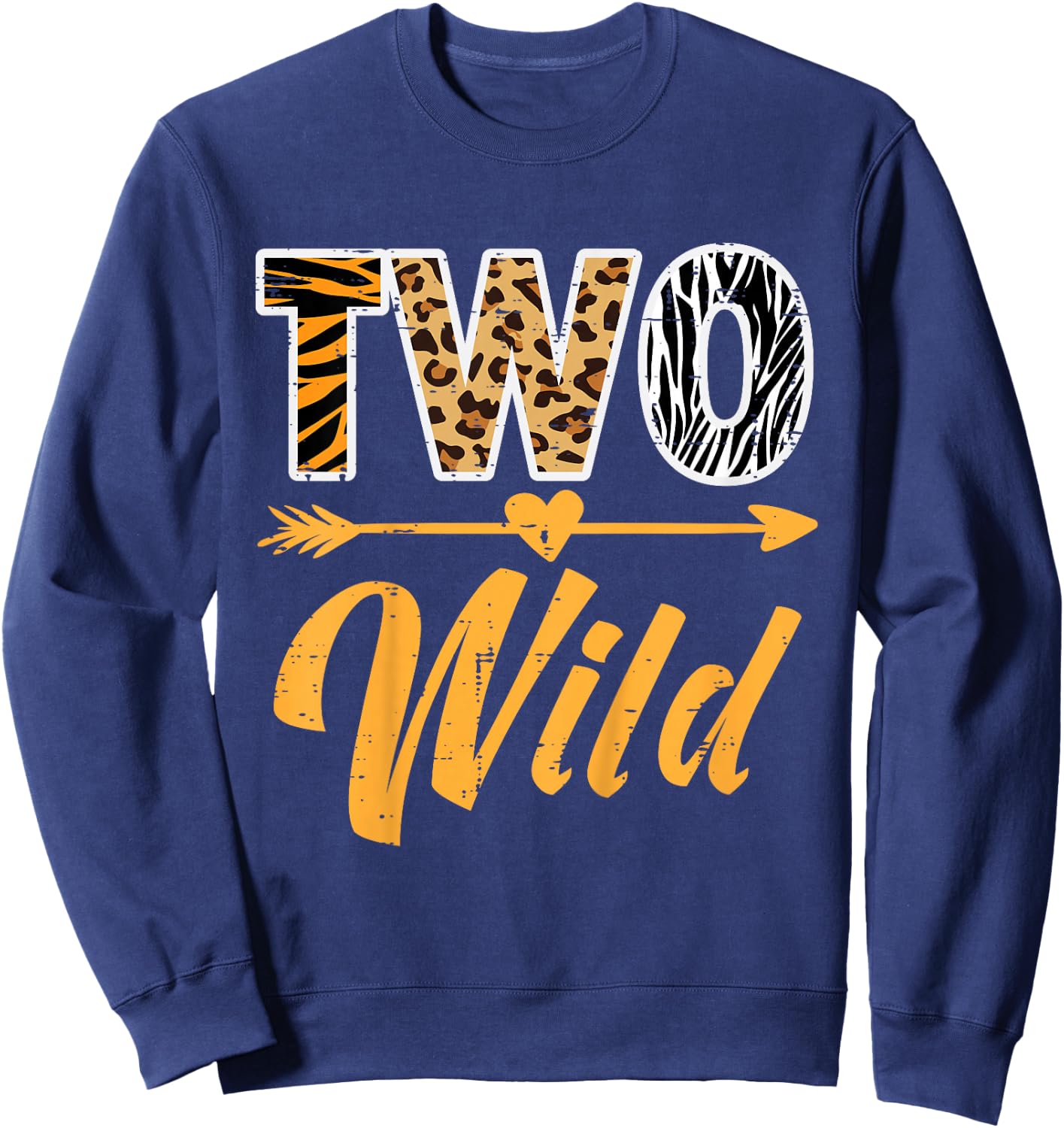 2nd Birthday Two Wild 2 Years Old Girls Boys Kids Toddler Sweatshirt - Sweatshirt | Navy