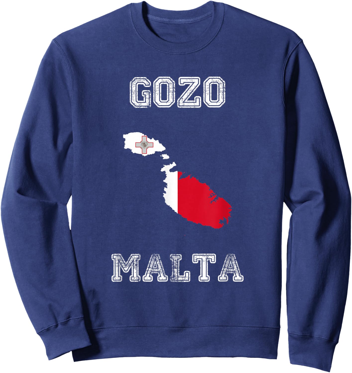Malta Distressed Flag Gozo Pride Sweatshirt - Sweatshirt | Navy