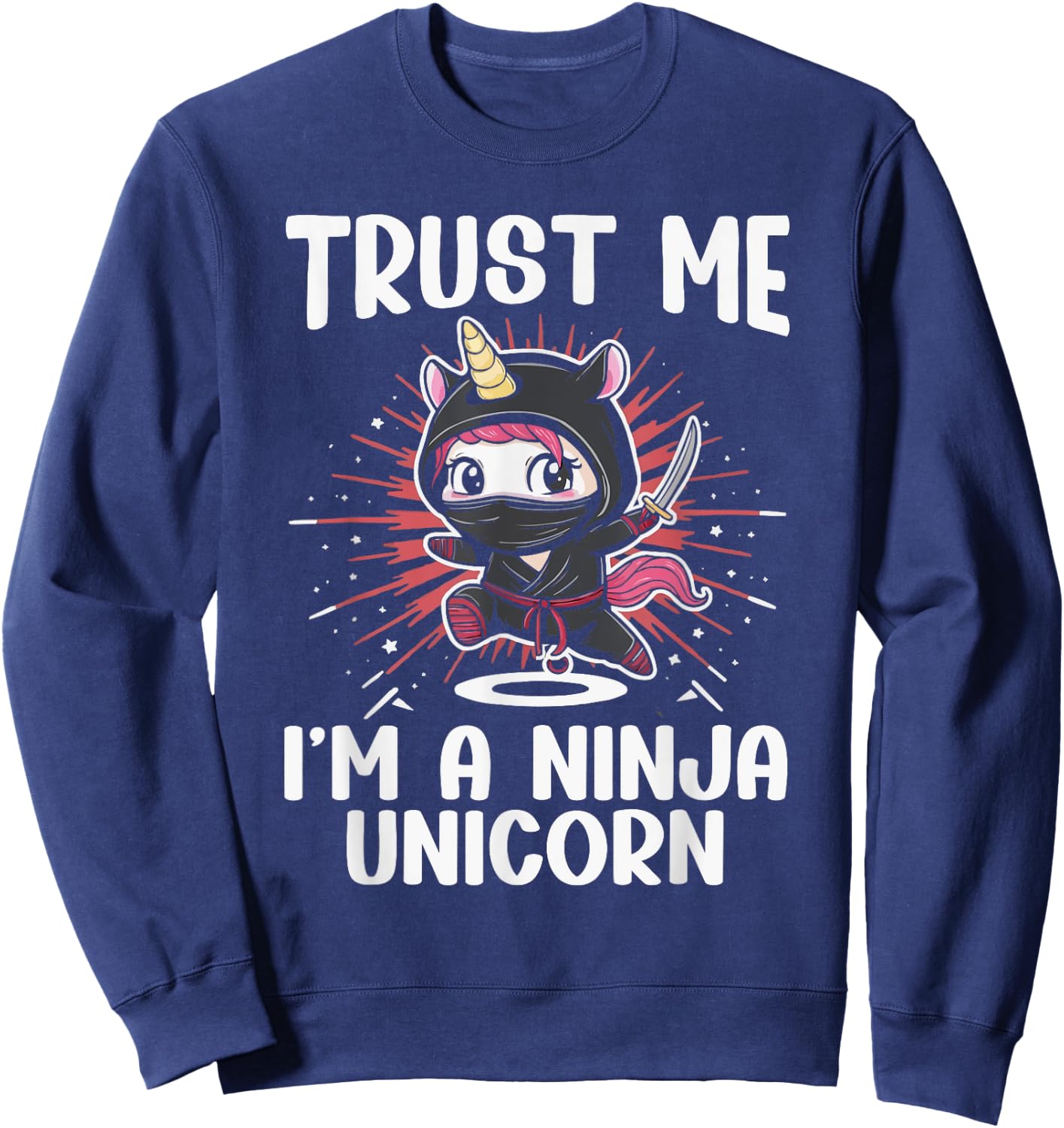 Ninjacorn Unicorn Lover Shuriken Kunai Shinobi Ninja Sweatshirt - Sweatshirt | Navy