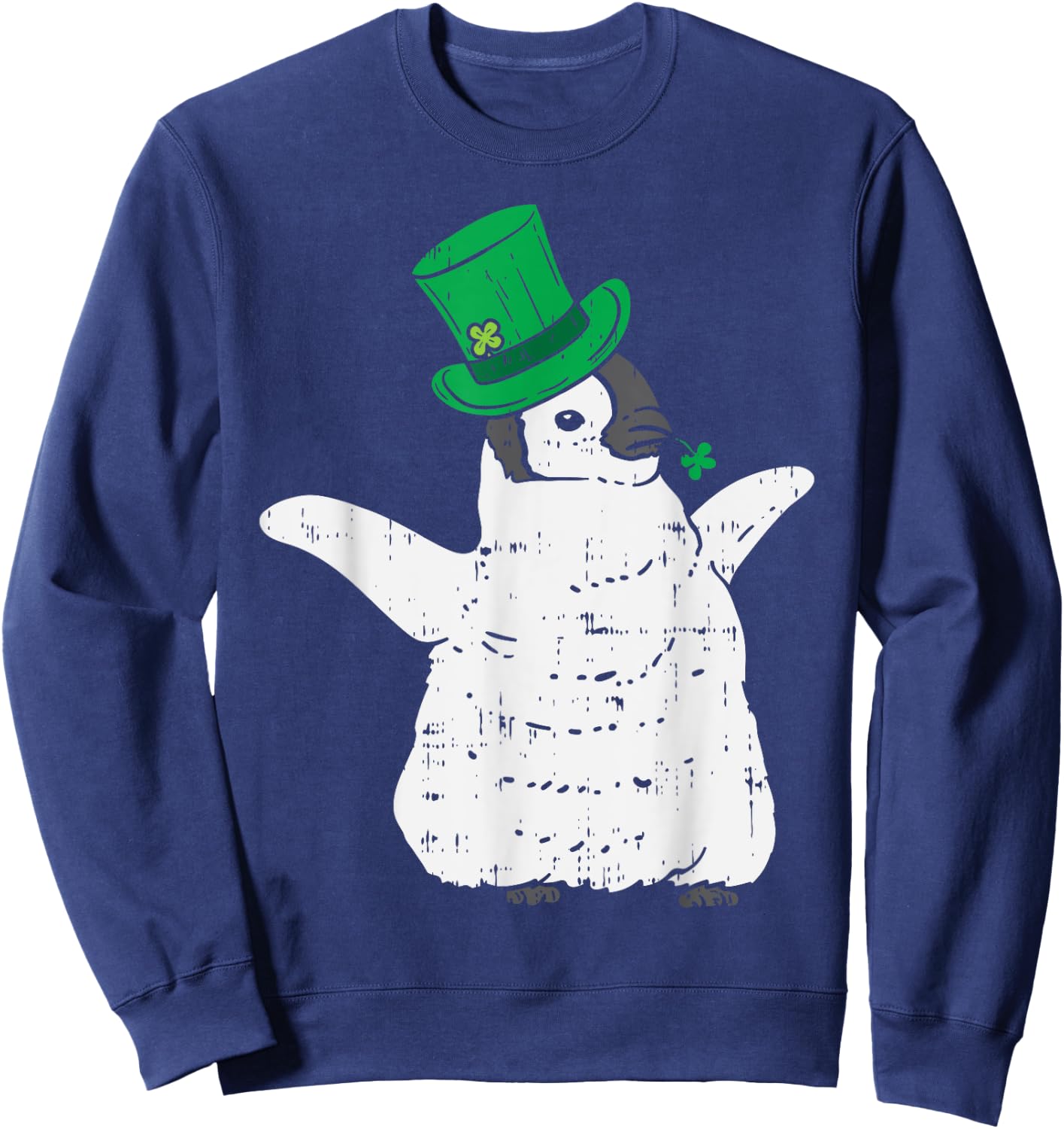 Irish Penguin Leprechaun Animal Cute Bird St Patricks Day Sweatshirt - Sweatshirt | Navy