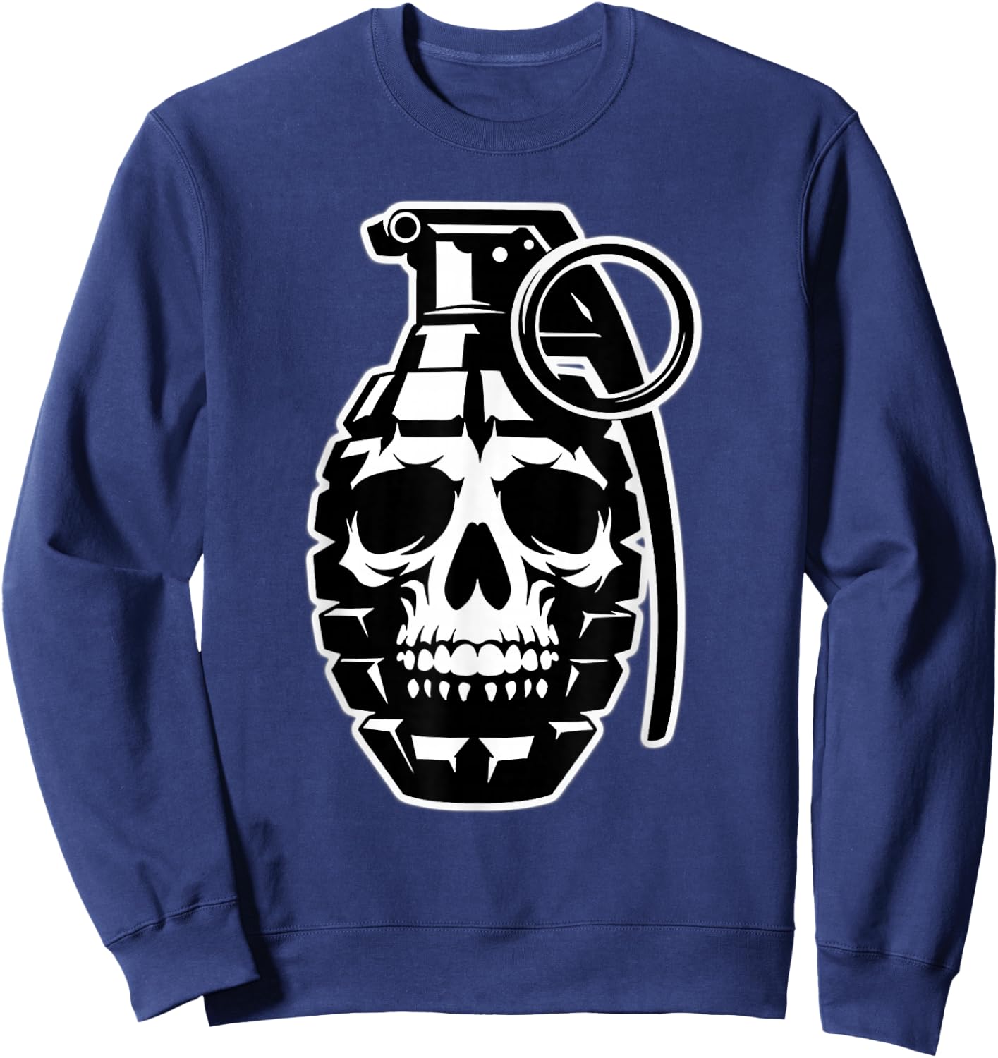 Grenade Skull Blackwork Sweatshirt - Sweatshirt | Navy
