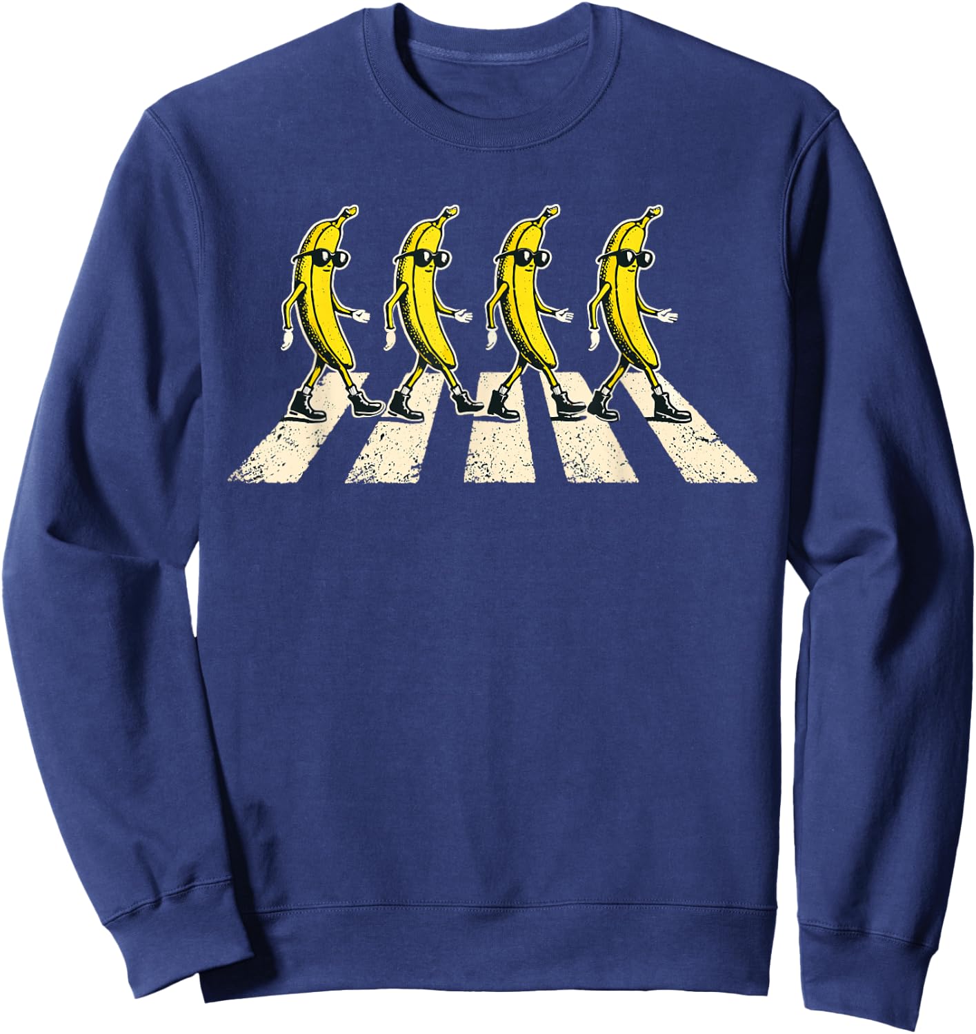 Retro Banana Novelty Men Women Kids Funny Banana Sweatshirt - Sweatshirt | Navy