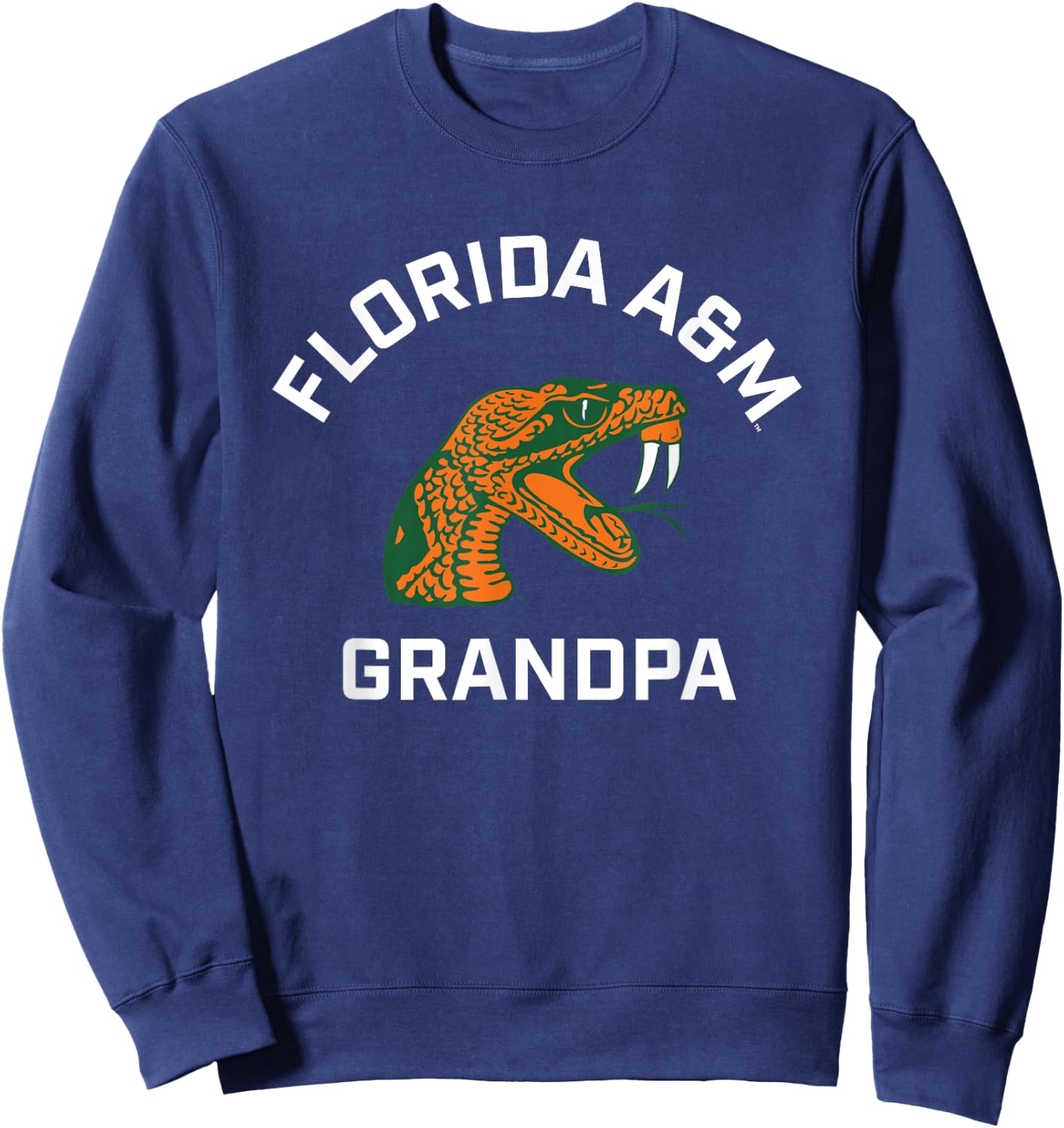 Florida A&M University FAMU Rattlers Arched Grandpa Sweatshirt - Sweatshirt | Navy