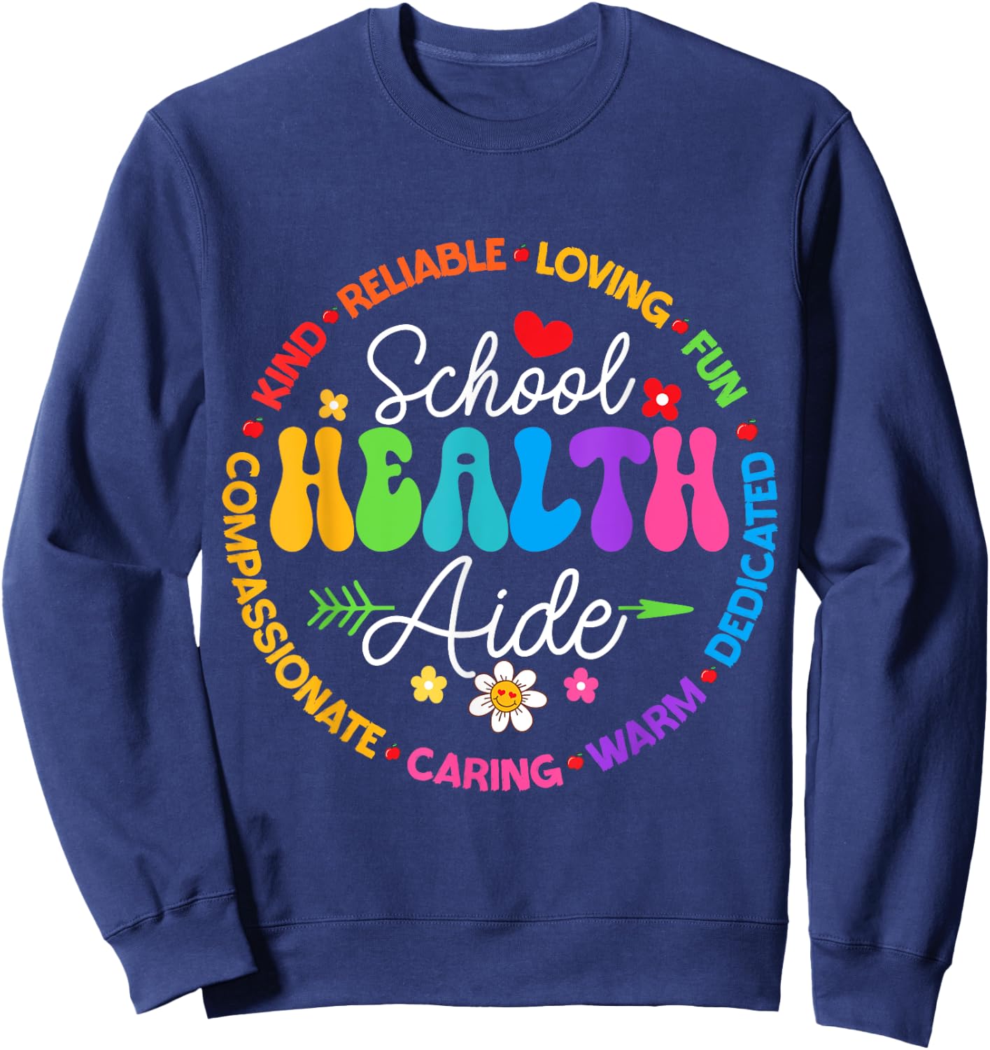School Health Aide Squad Funny Back To School Nurse Squad Sweatshirt - Sweatshirt | Navy