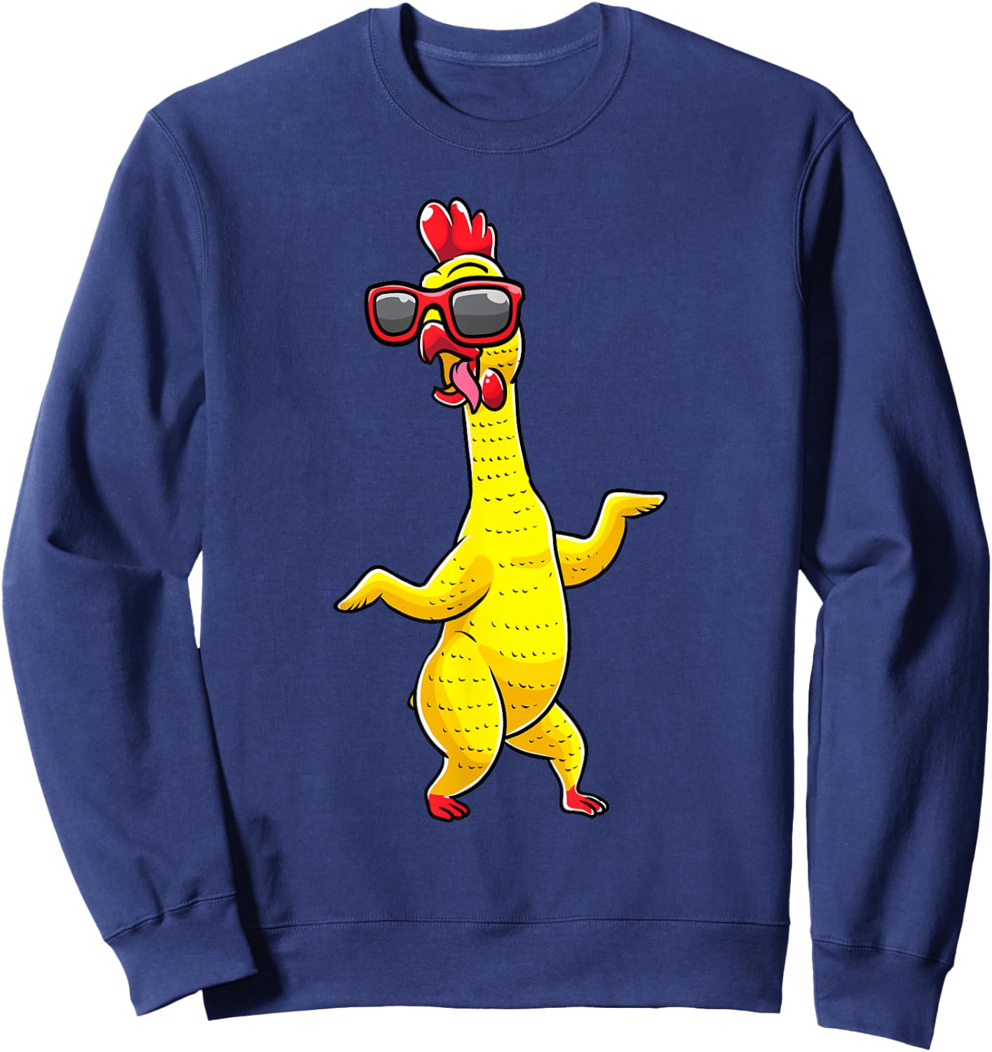 Rubber Chicken Dancing Party Funny Kids Men Women Girls Sweatshirt - Sweatshirt | Navy
