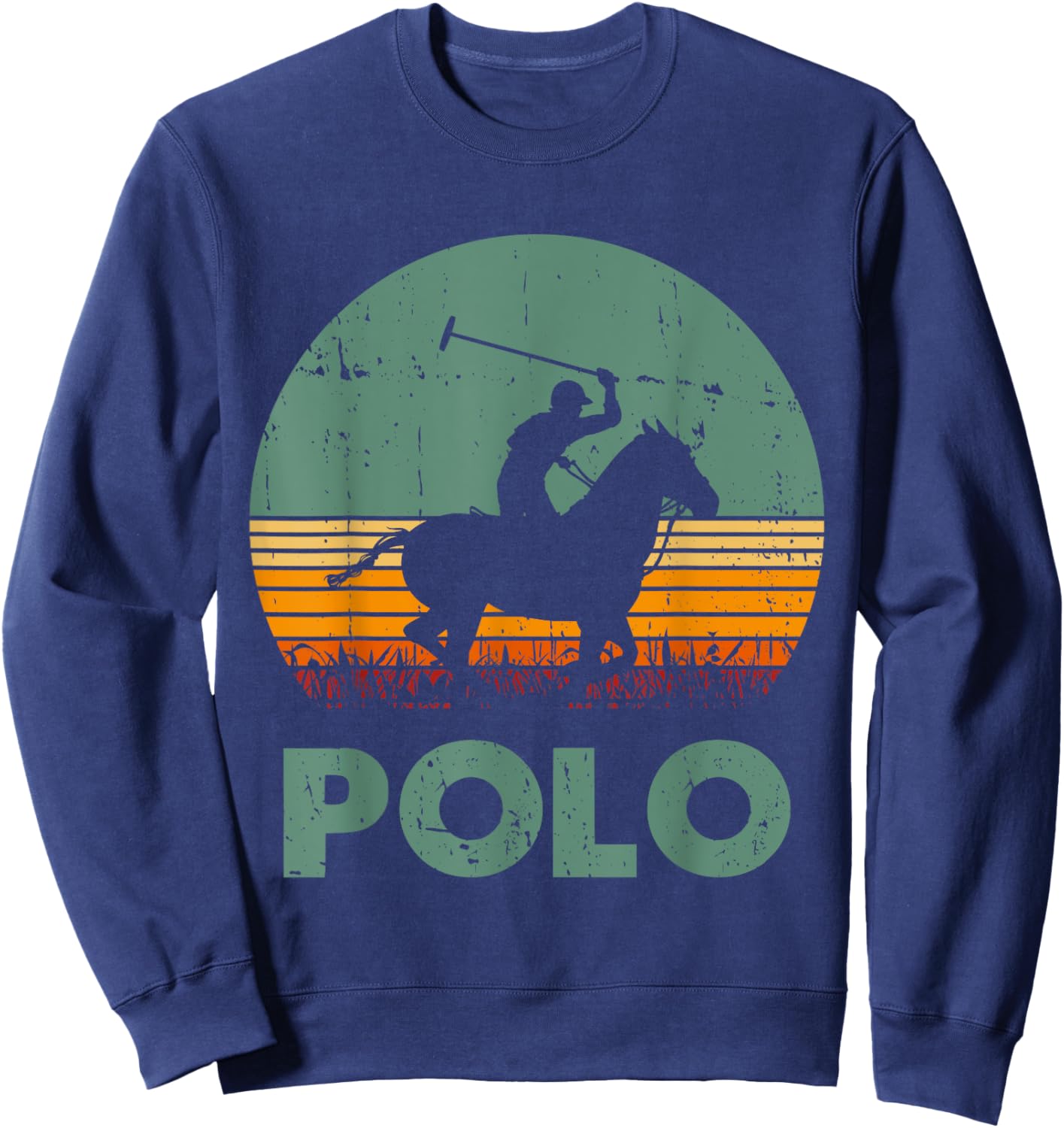 Polo Players Horseback Riding Horse Equestrian Sports Sweatshirt - Sweatshirt | Navy