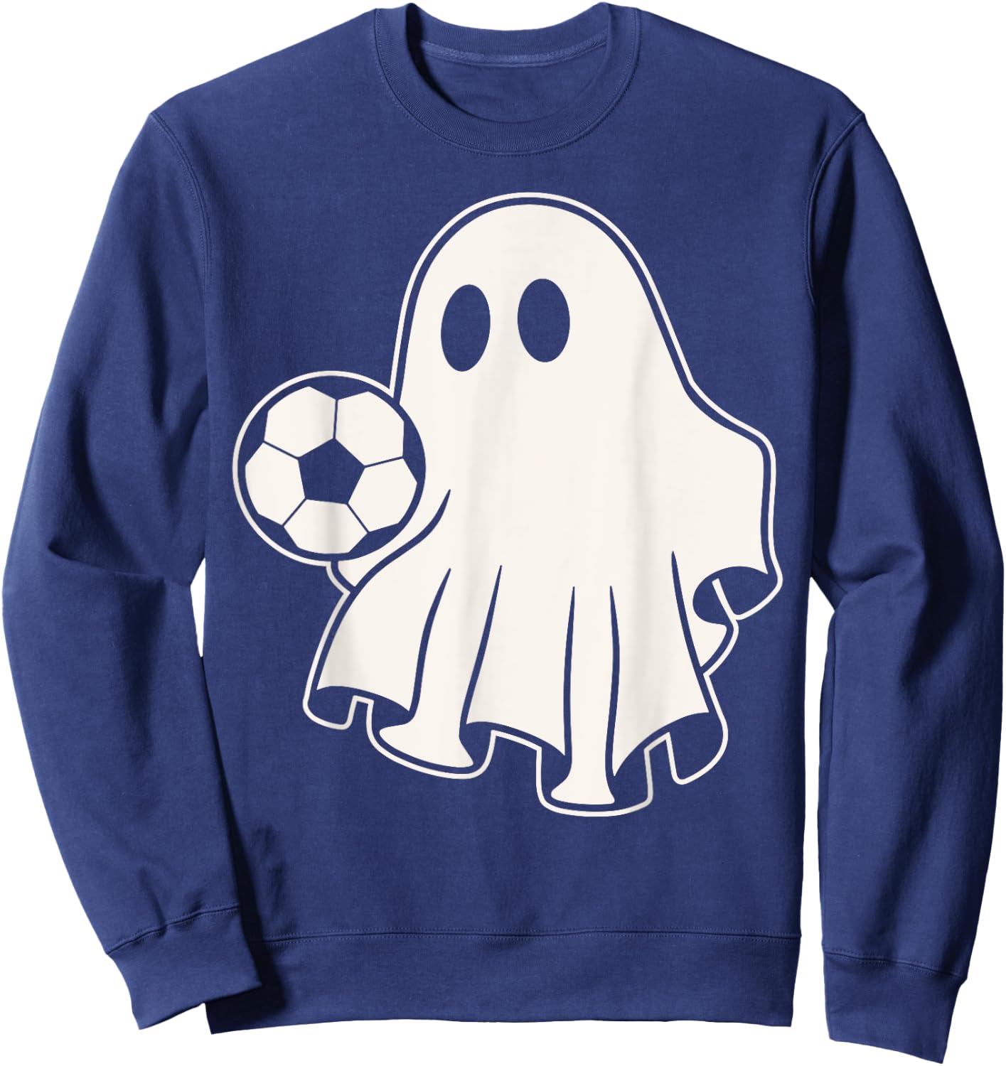 Funny Soccer Ghost Playing Soccer Lovers Halloween Sweatshirt - Sweatshirt | Navy