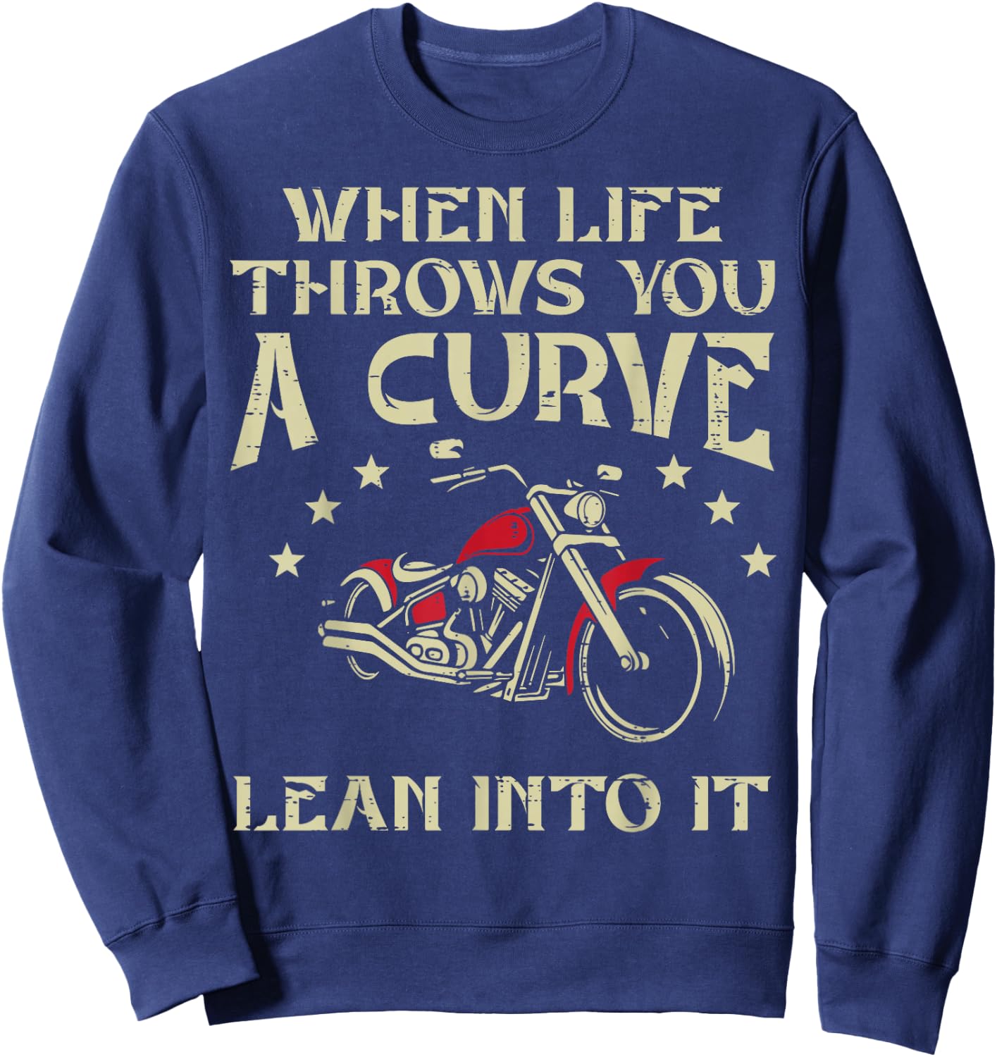 Biker When Life Throws You A Curve Motorcycle Men Women Kids Sweatshirt - Sweatshirt | Navy
