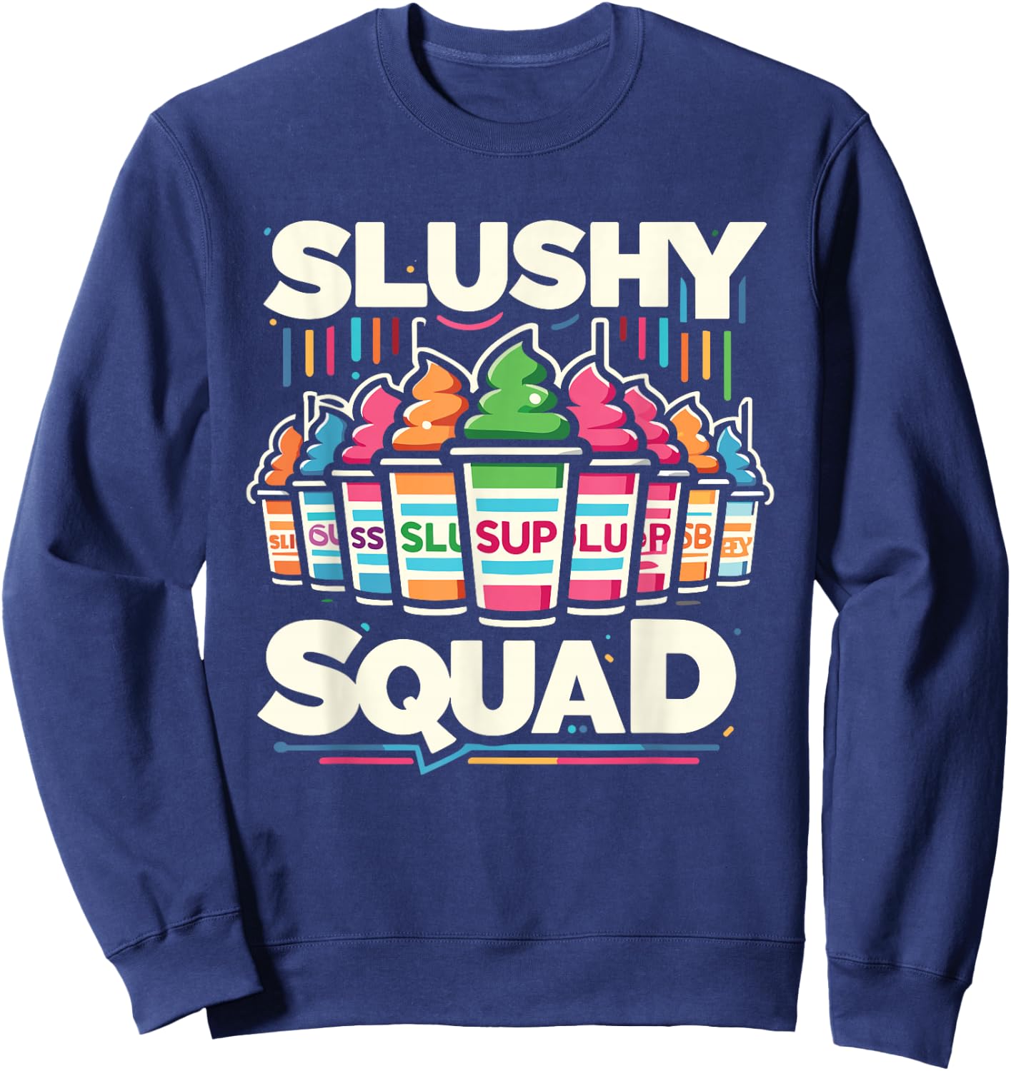 Slushy Squad Retro Rainbow Line-Up Sweatshirt - Sweatshirt | Navy