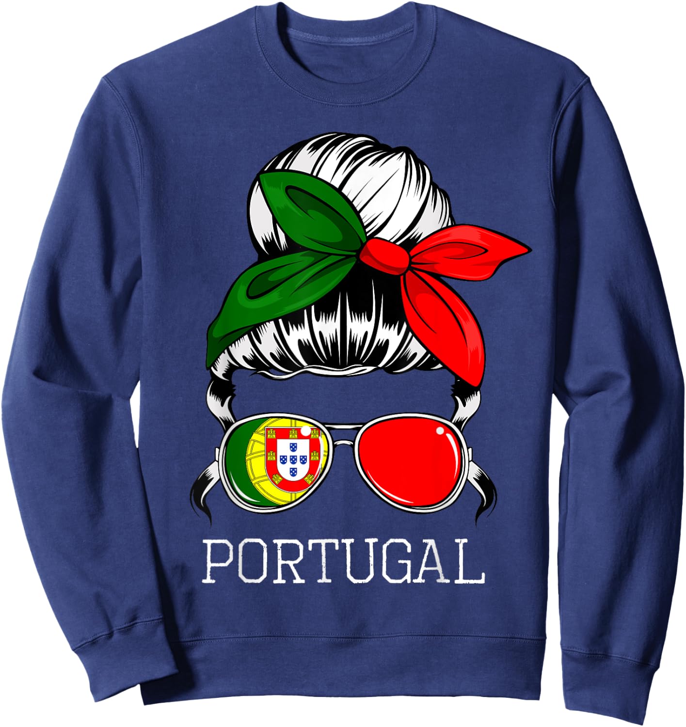 Portuguese Girl Portugal Woman Proud Portugal Flag Bandana Sweatshirt - Sweatshirt | Navy