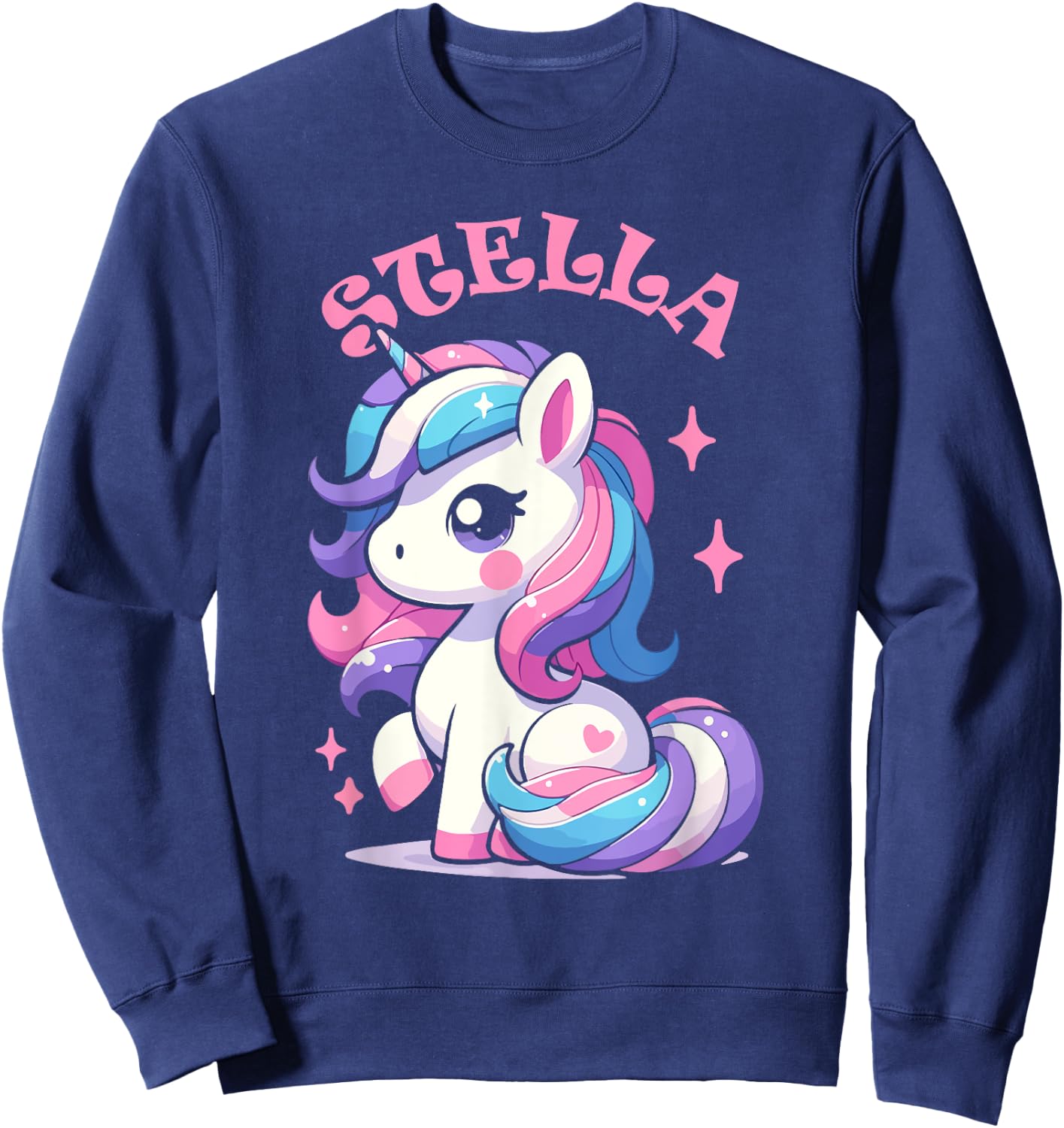 Stella Cute Unicorn Design for Girls Name Stella Sweatshirt - Sweatshirt | Navy