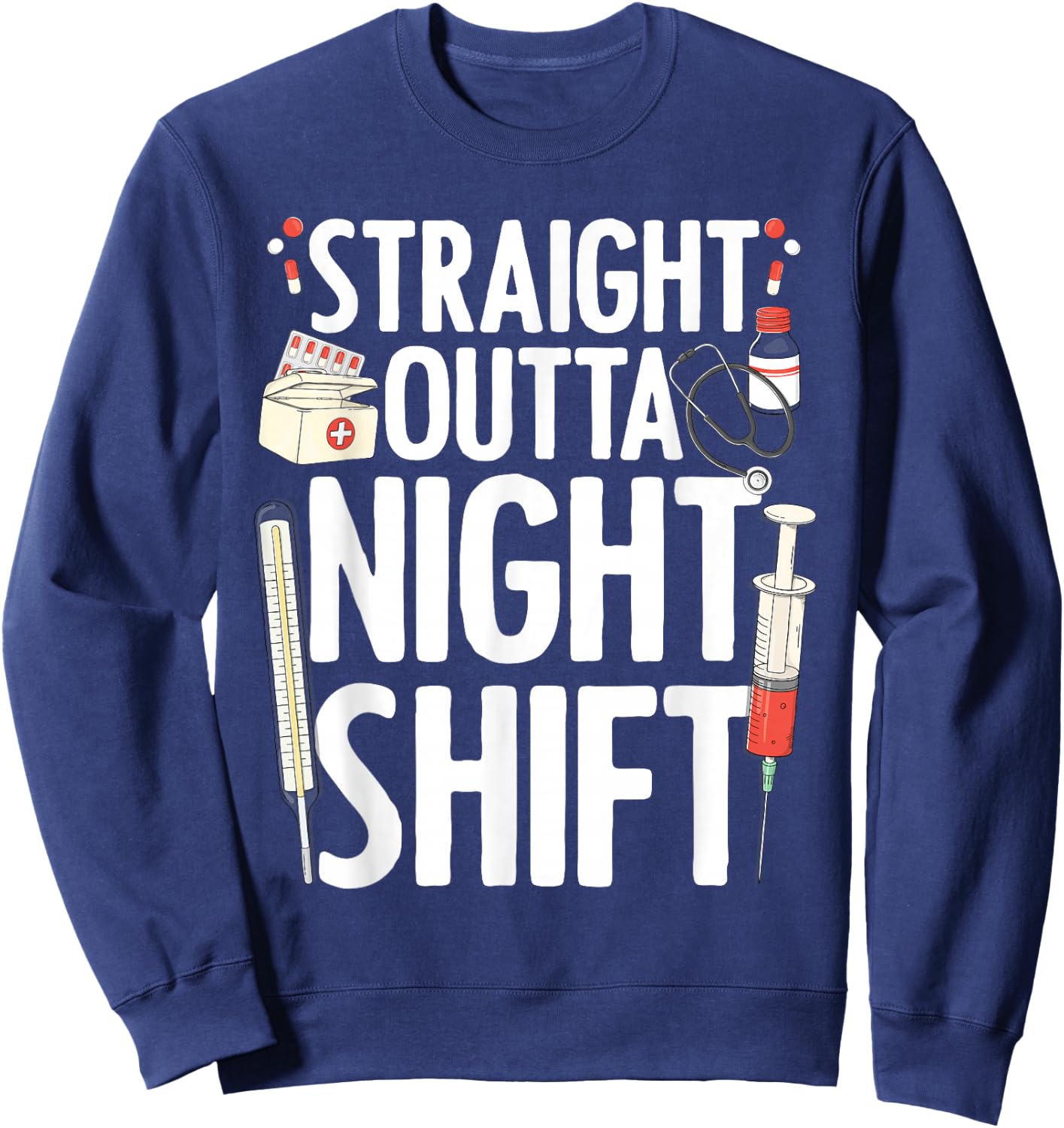 Night Shift Nurse Women Emergency Registered Nurse Sweatshirt - Sweatshirt | Navy