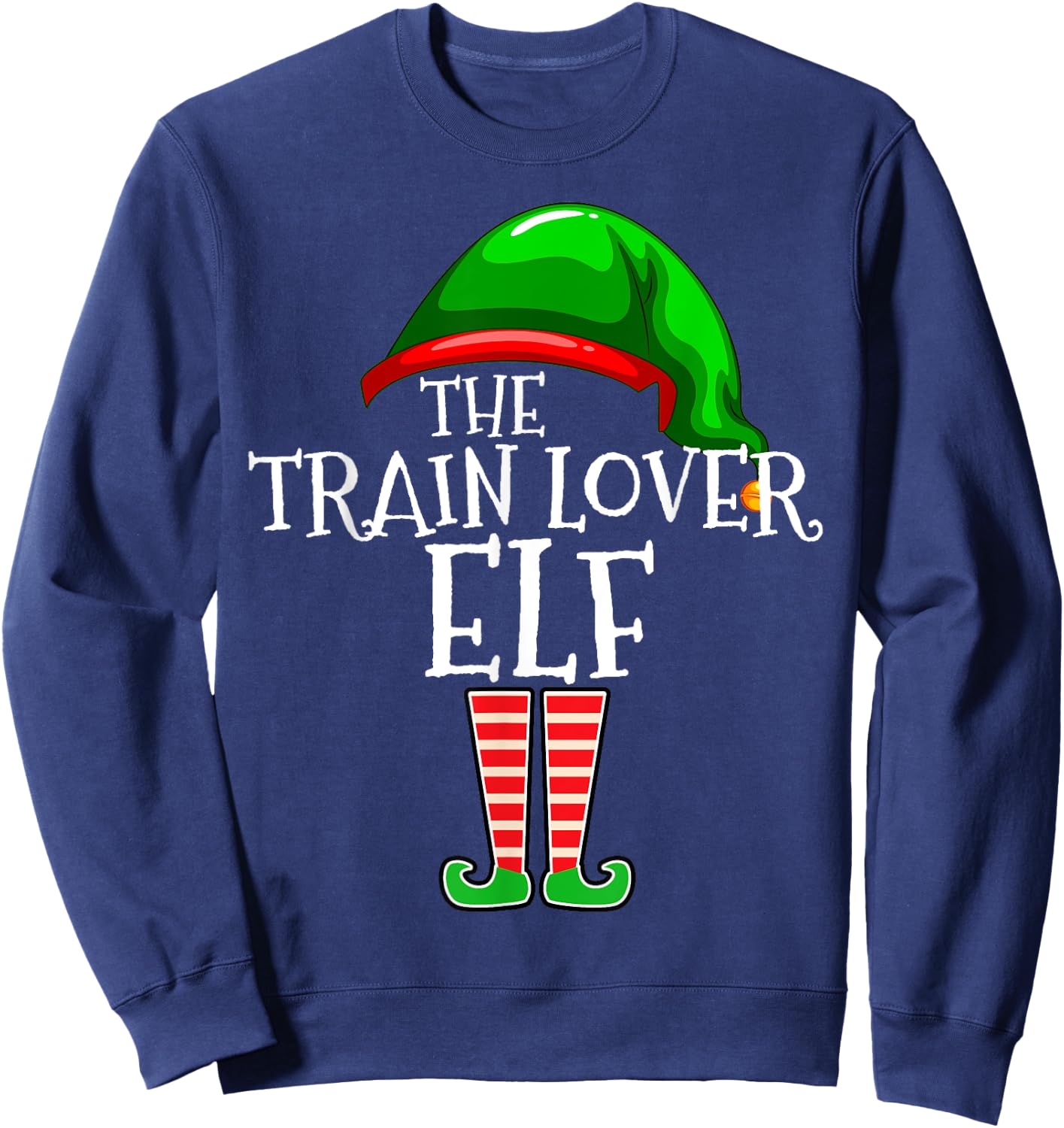 Train Lover Elf Family Group Matching Christmas Gift Squad Sweatshirt - Sweatshirt | Navy
