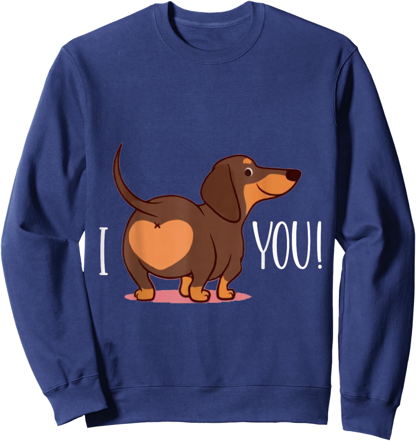 Cute Puppy Dog Lovers I Love Dachshunds Heart Sweatshirt - Sweatshirt | Navy