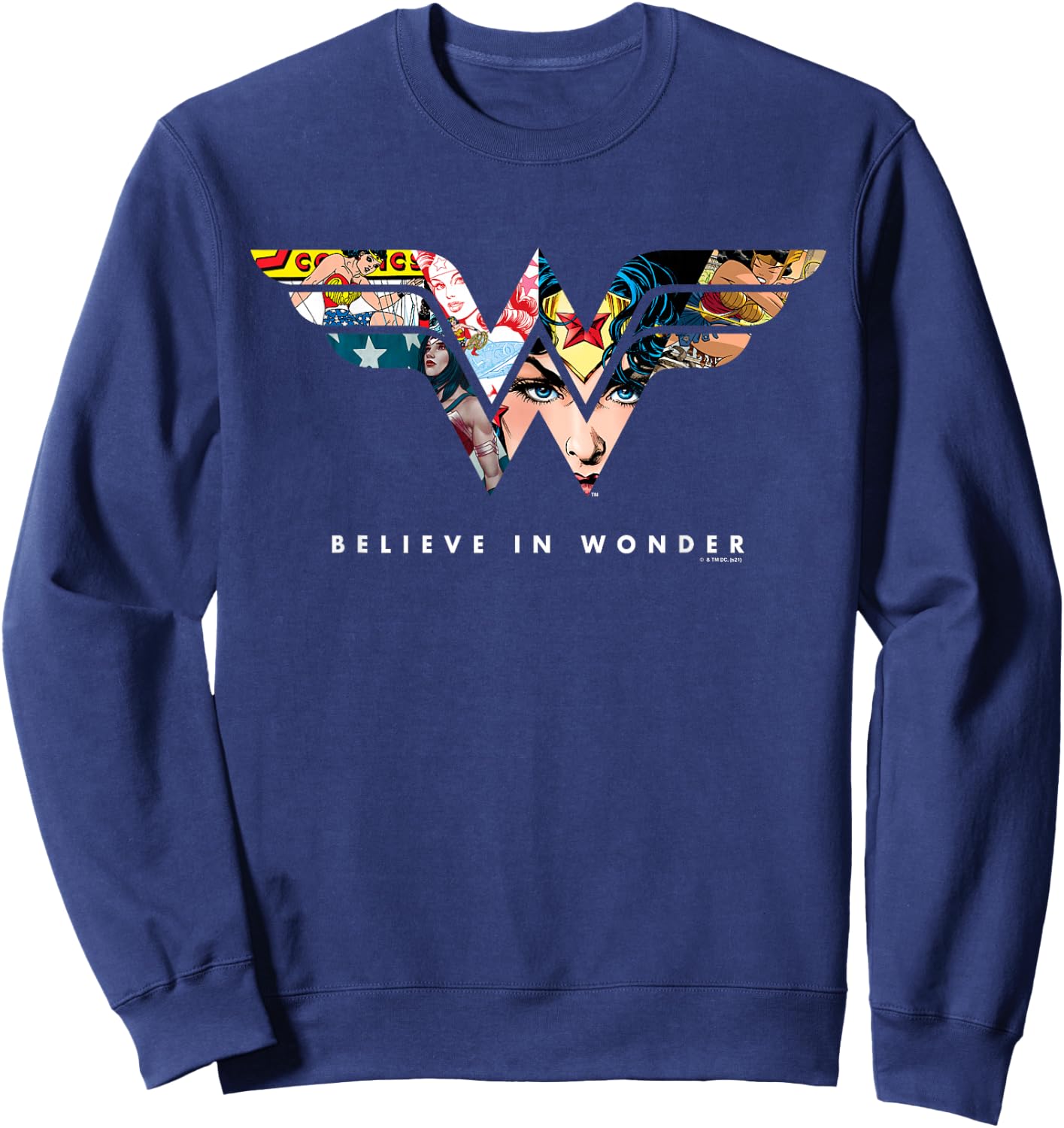 Wonder Woman 80th Believe in Wonder WW Logo Sweatshirt - Sweatshirt | Navy