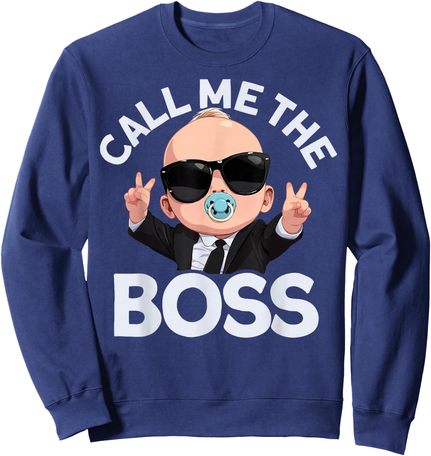 Baby Boss "Call Me Boss" Like A Boss Kids Sweatshirt - Sweatshirt | Navy