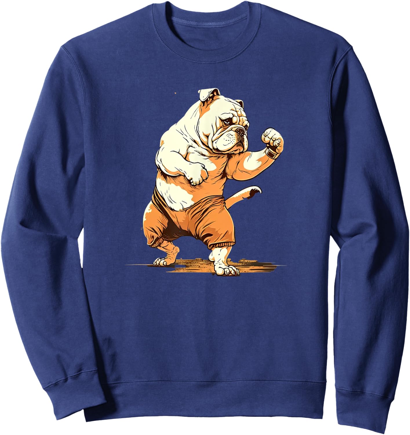 Funny Bulldog Dog Dabbing Dancing The Dab Women Girls Kids Sweatshirt - Sweatshirt | Navy