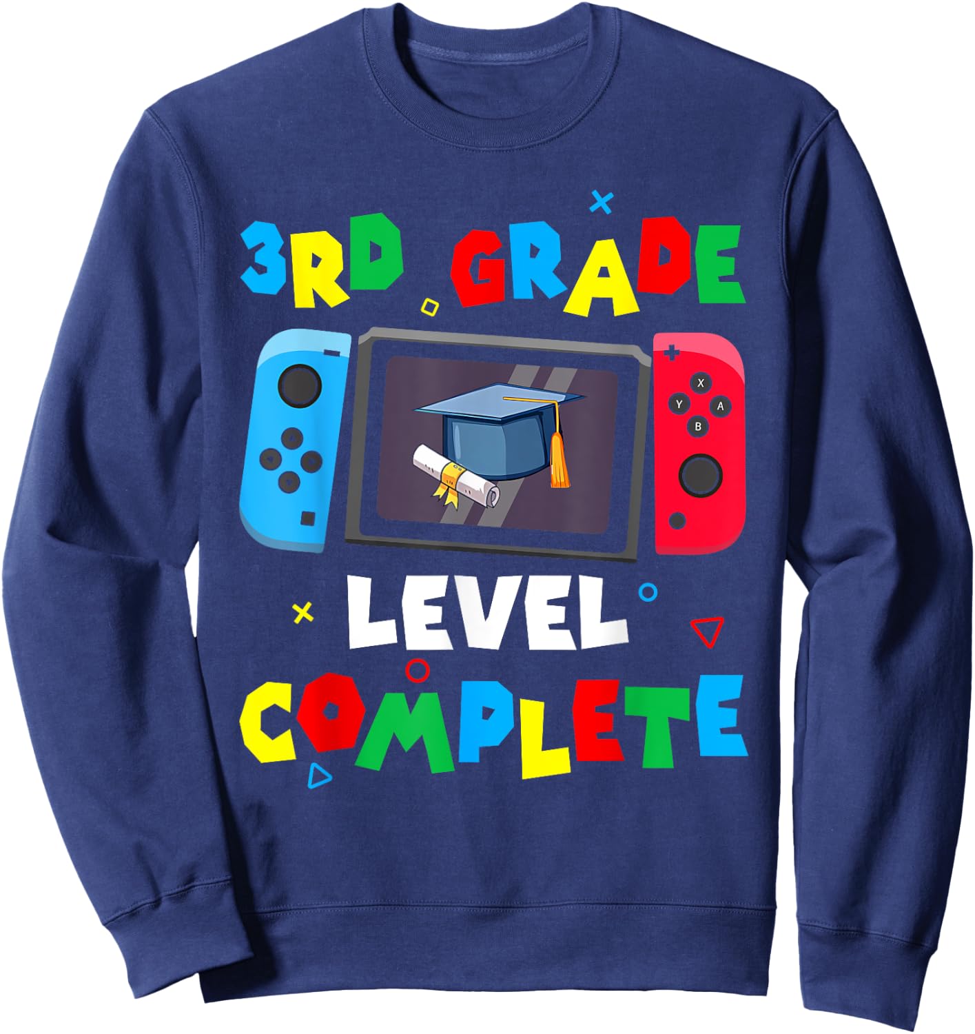 Game Controller Level 3rd Grade Complete Boys Graduation Sweatshirt - Sweatshirt | Navy