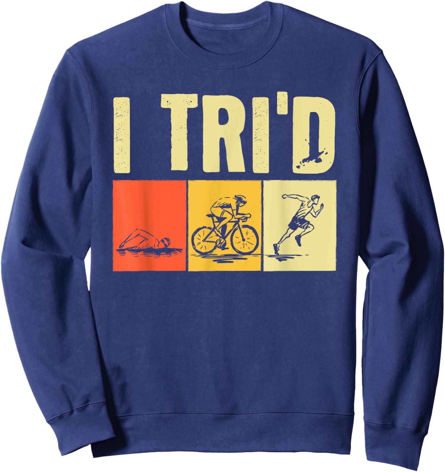 Funny Triathlon Design Women Triathlon Sport Lovers Sweatshirt - Sweatshirt | Navy