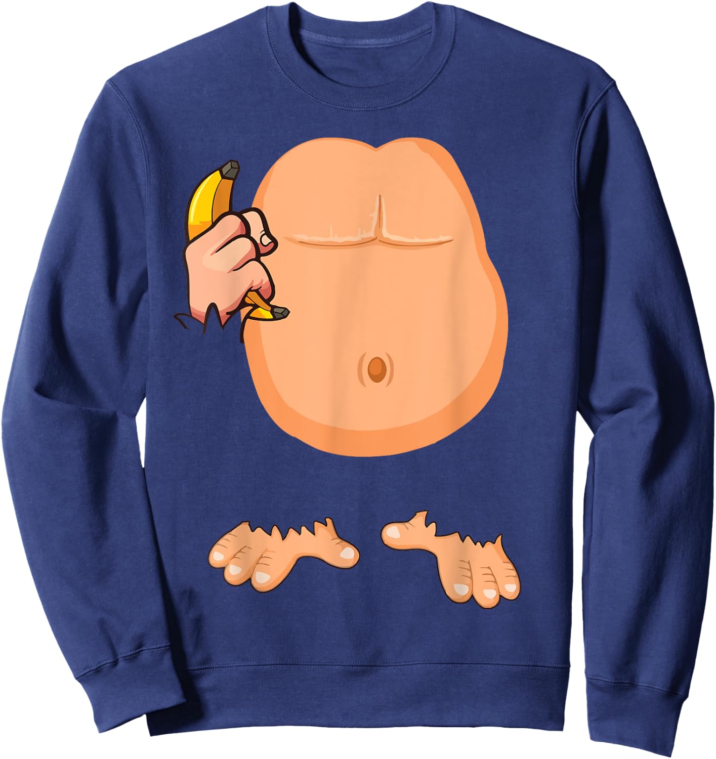 Monkey Costume Monkey Body Headless Halloween Costume Sweatshirt - Sweatshirt | Navy