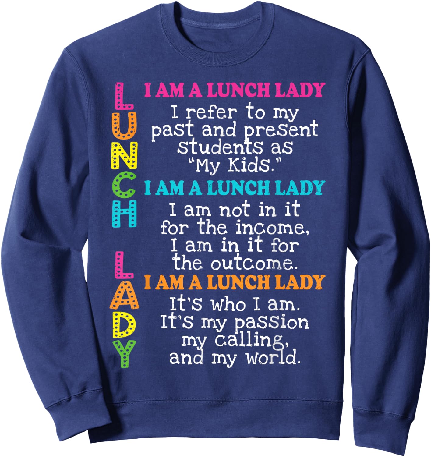 Lunch Hero Squad Lunch Ladies Cafeteria Crew Back To School Sweatshirt - Sweatshirt | Navy