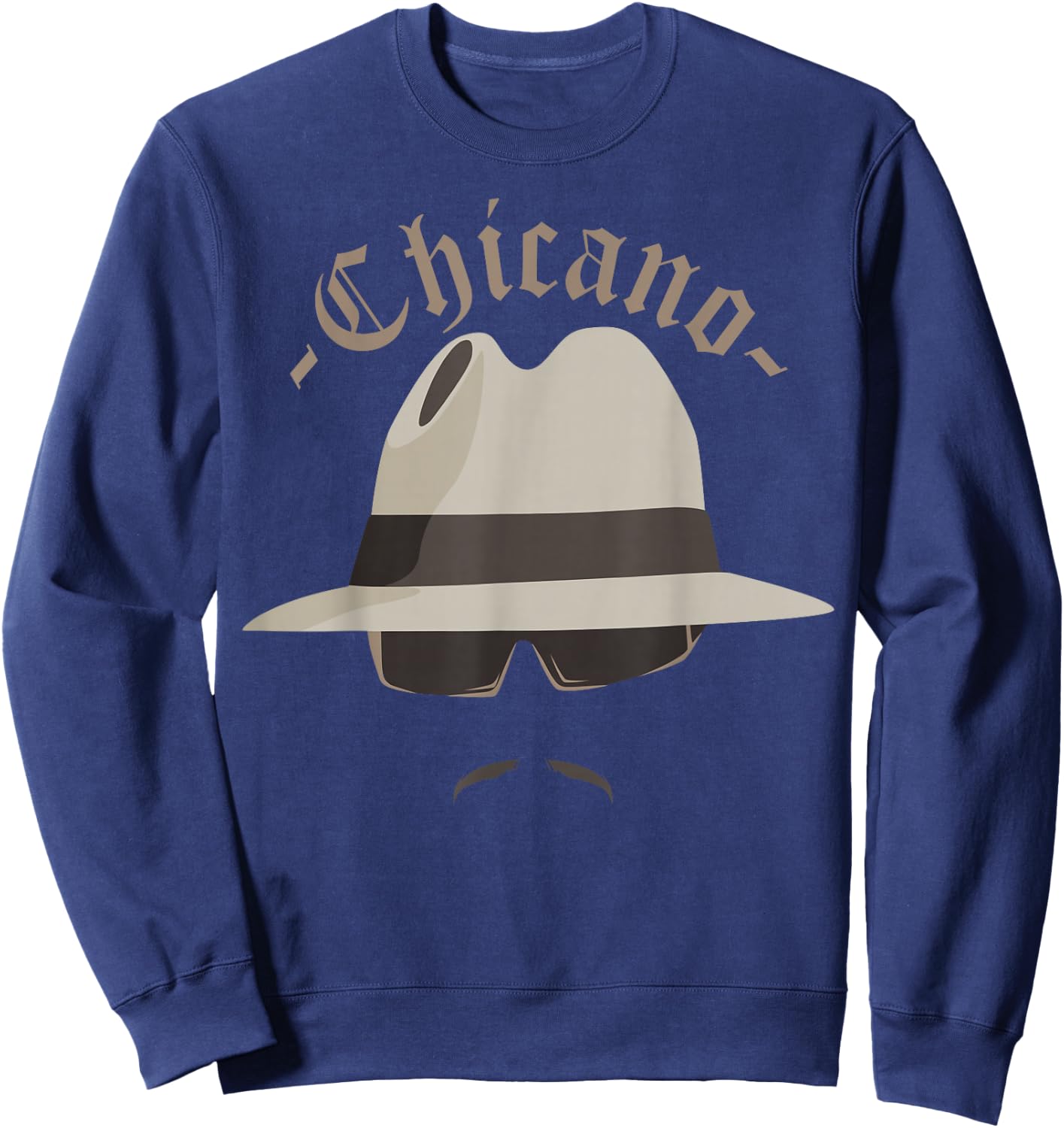 Lowrider Hat Chicano Moustache Sweatshirt - Sweatshirt | Navy