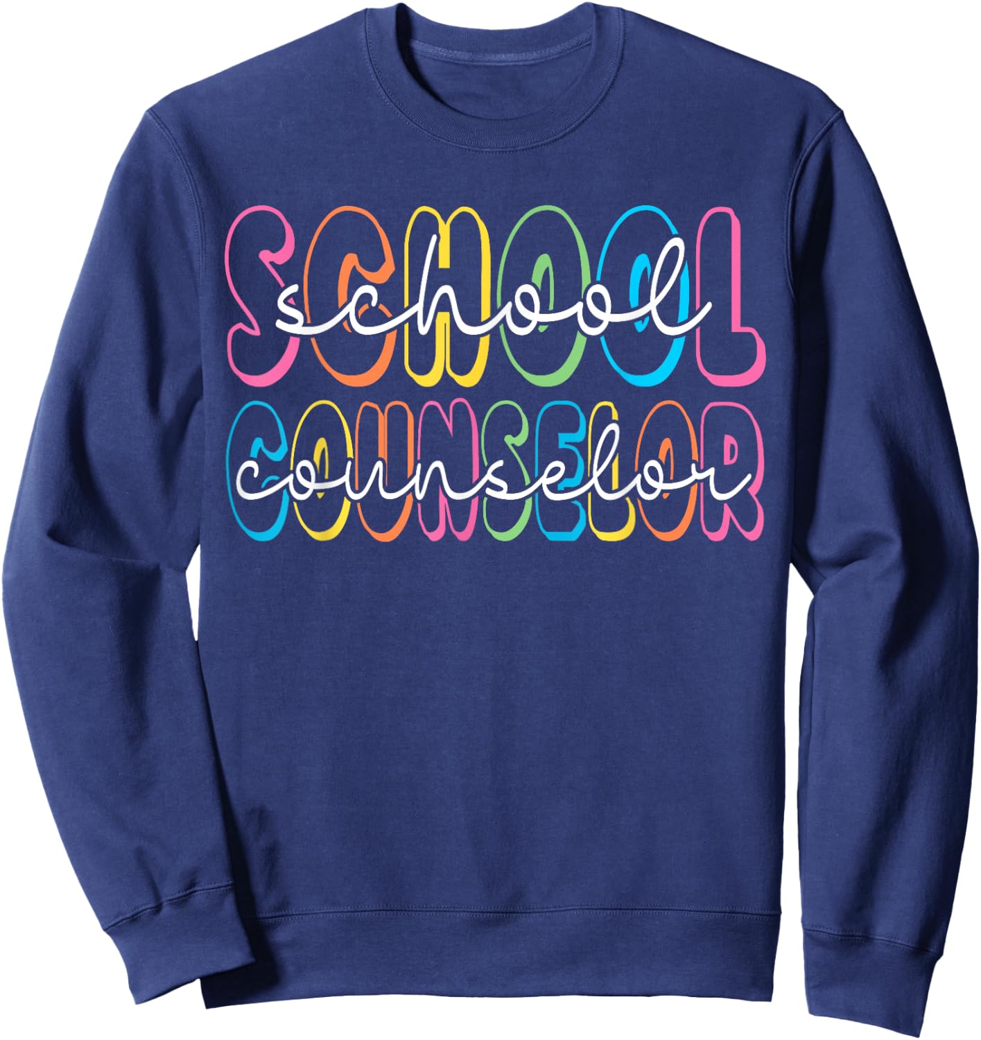 Retro School Counselor Counseling Teacher Appreciation Sweatshirt - Sweatshirt | Navy