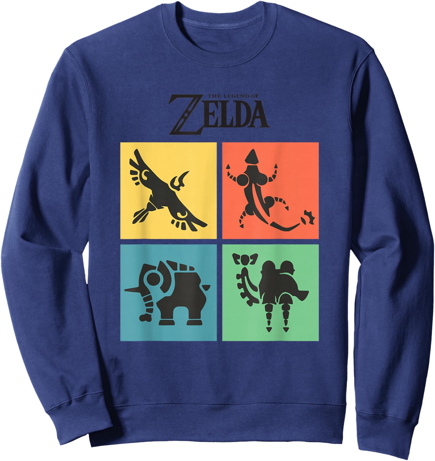 The Legend of Zelda Four Divine Beasts Color Box Up Sweatshirt - Sweatshirt | Navy
