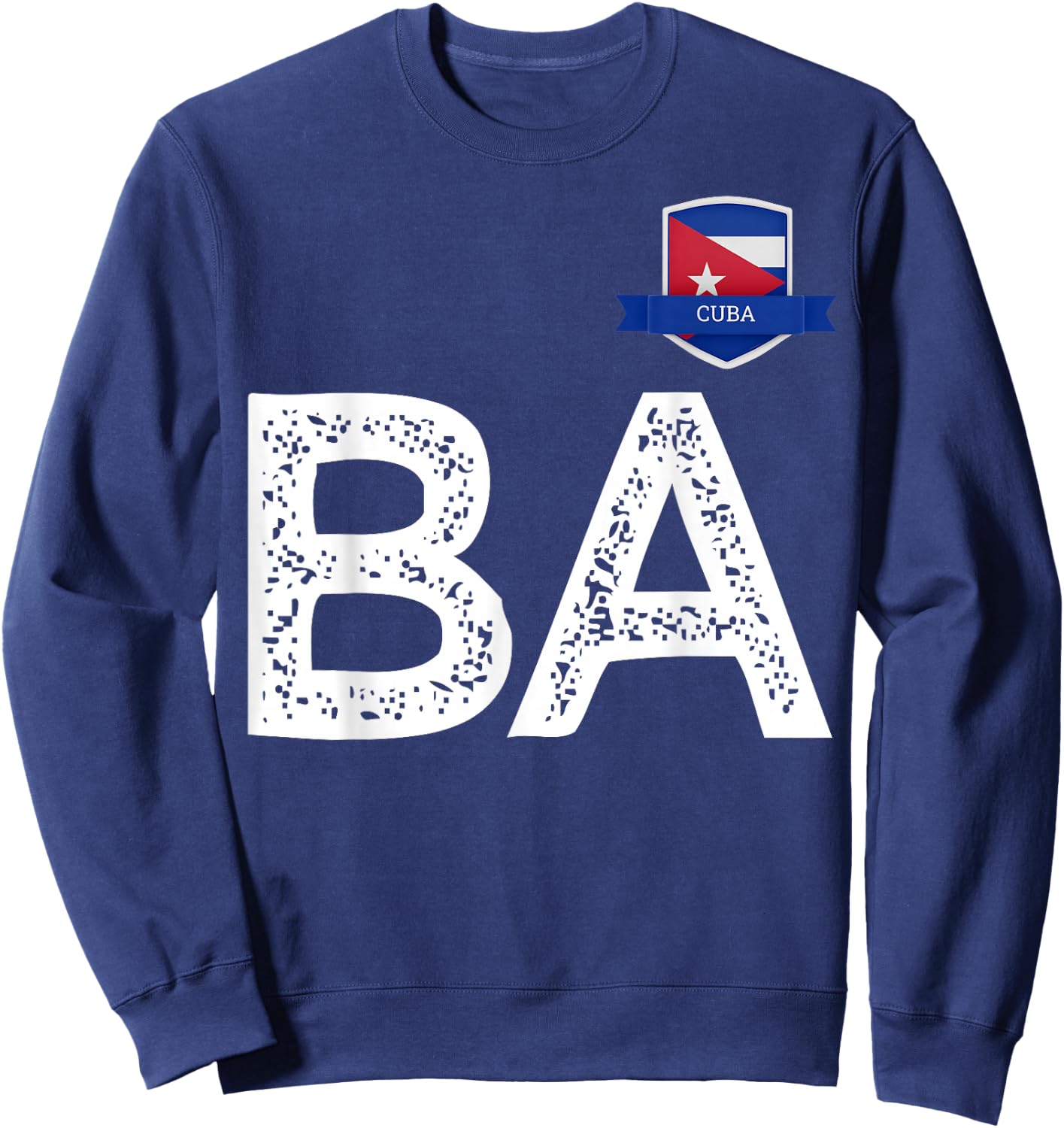 Cuba Human-Flag B and Letter A Cuban Sweatshirt - Sweatshirt | Navy
