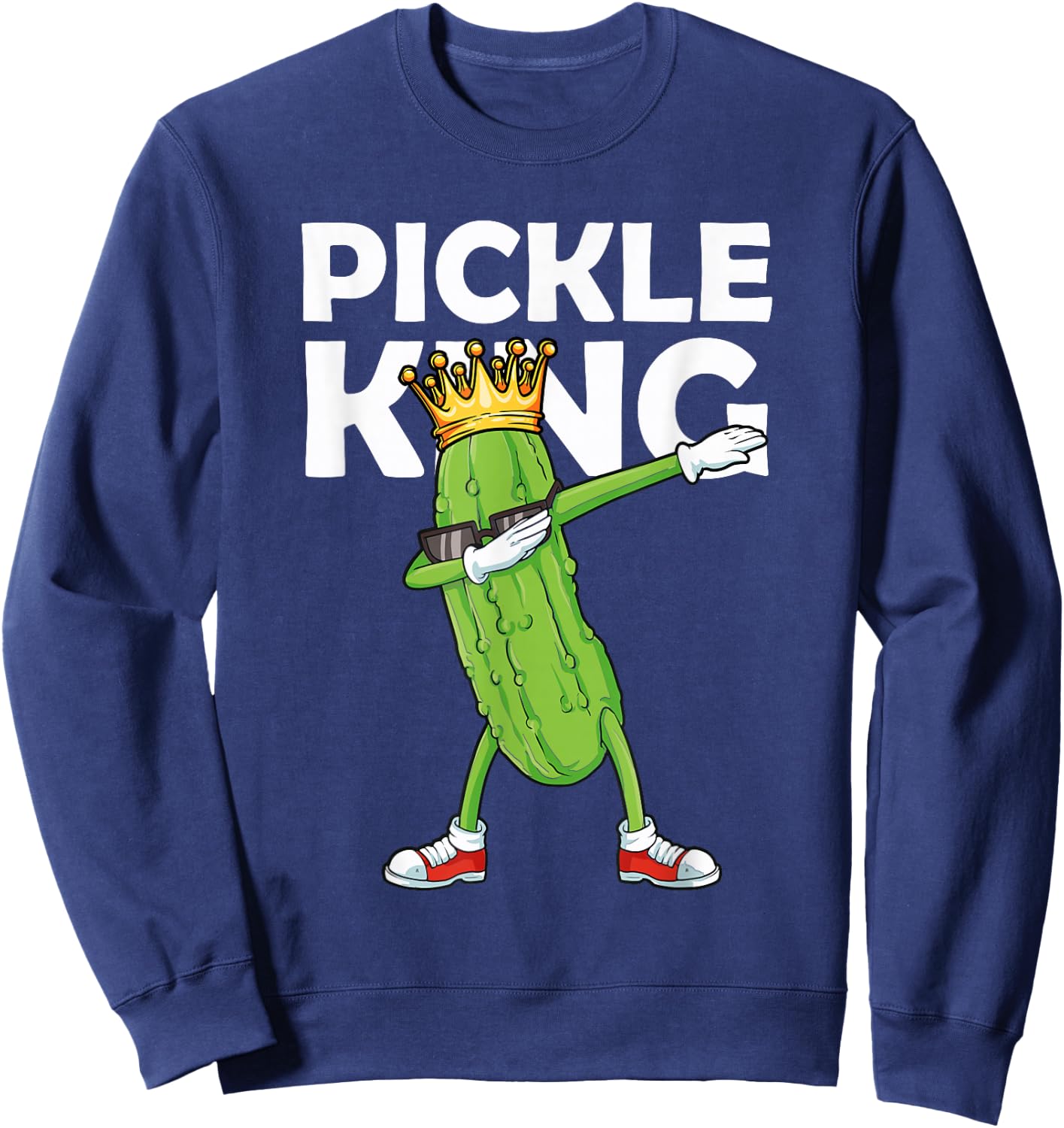Dabbing Pickle King Cucumber Dab Funny Veggie Vegetarian Sweatshirt - Sweatshirt | Navy