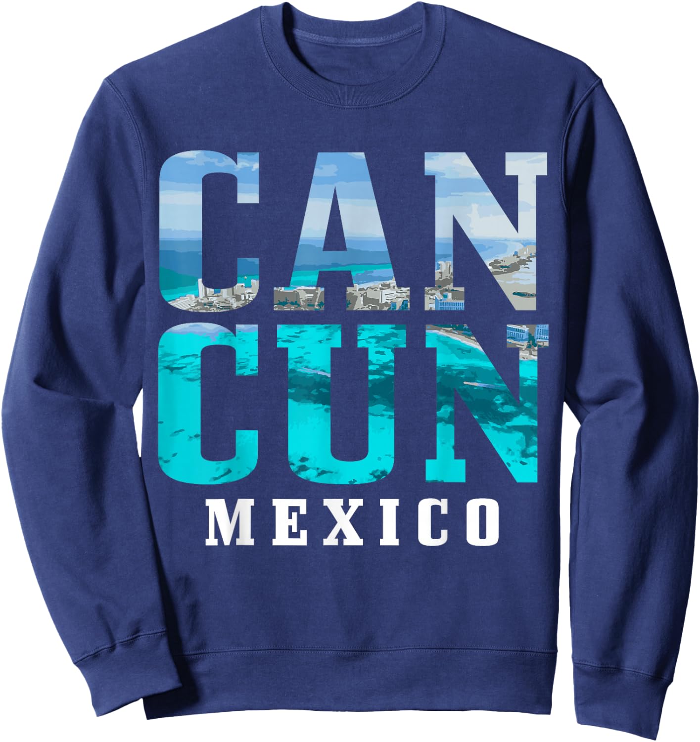 Cancun Mexico Beach Summer Vacation Souvenir Sweatshirt - Sweatshirt | Navy