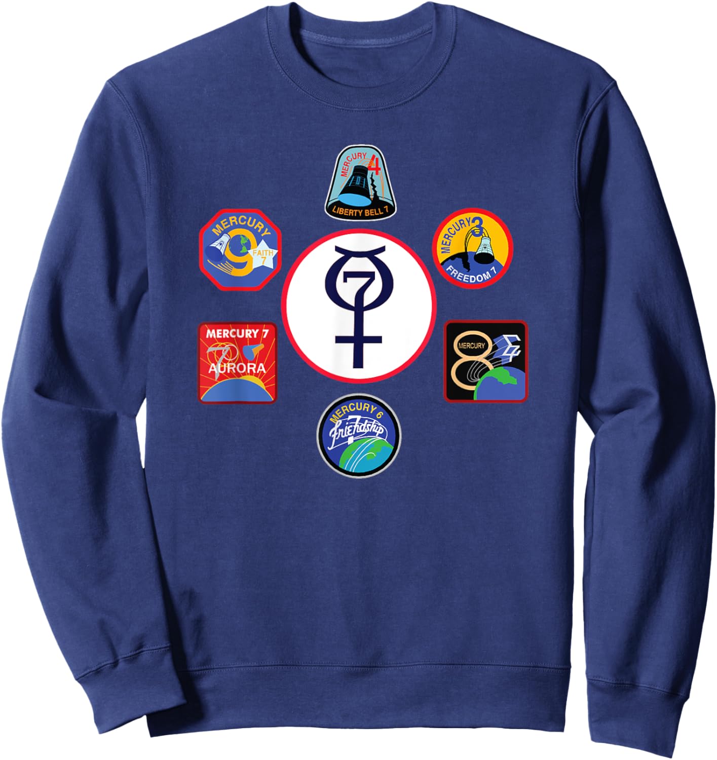 NASA Project Mercury Program Mission Crew Insignia Sweatshirt - Sweatshirt | Navy