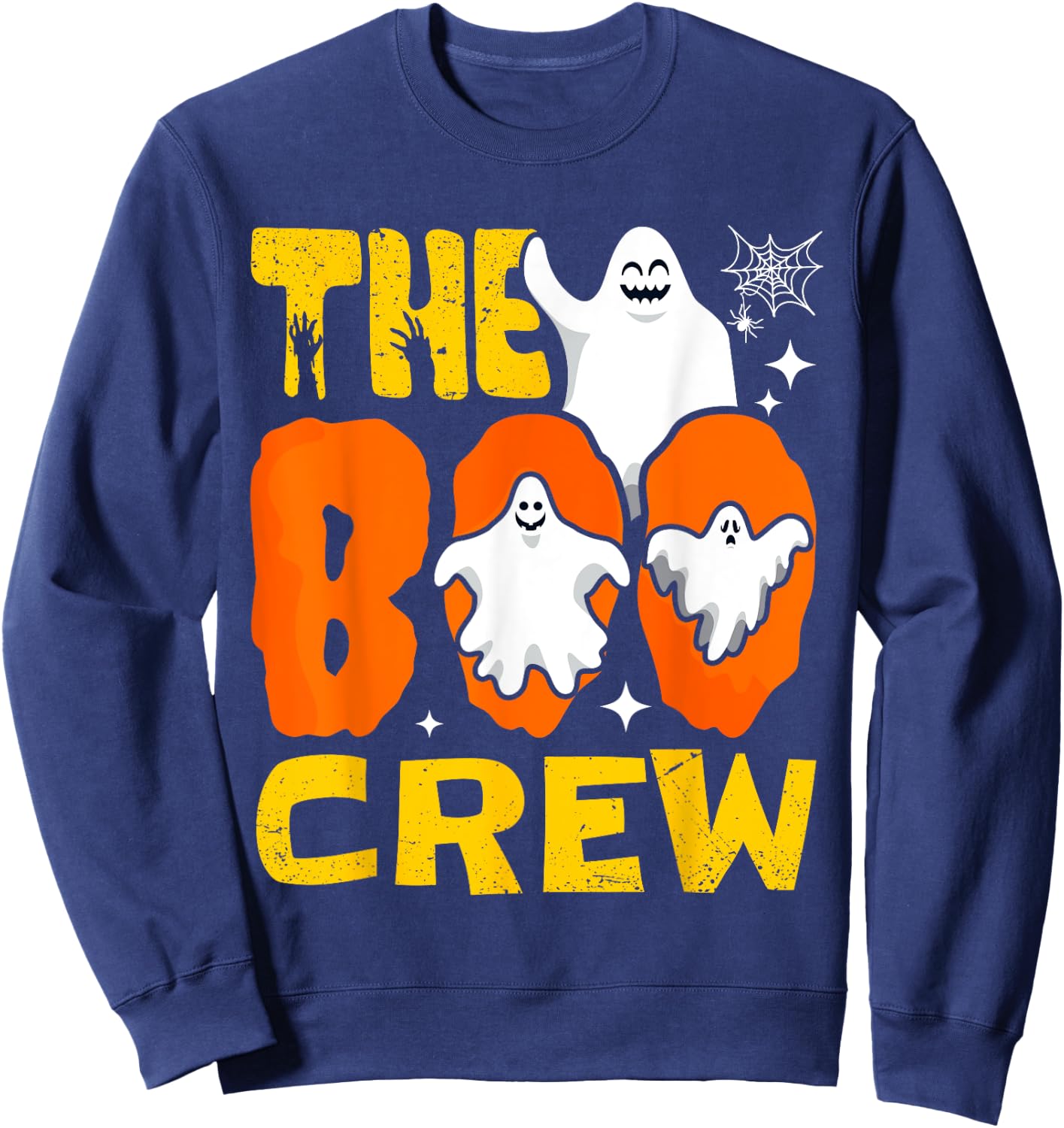 Halloween The Boo Crew Cute Ghost Spooky Family Matching Sweatshirt - Sweatshirt | Navy