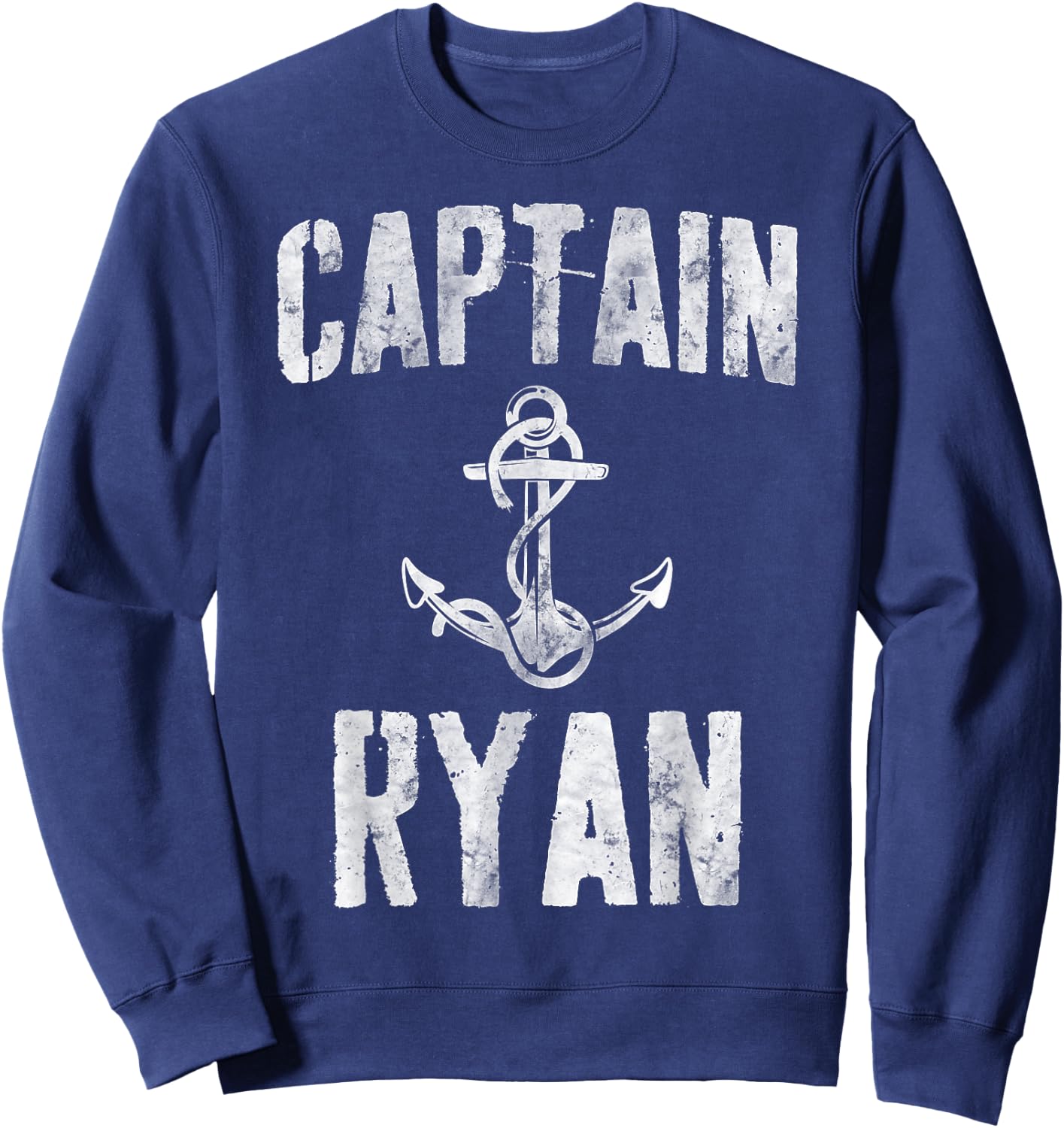 Funny Personalized Boating Shirt First Name Captain Ryan Sweatshirt - Sweatshirt | Navy