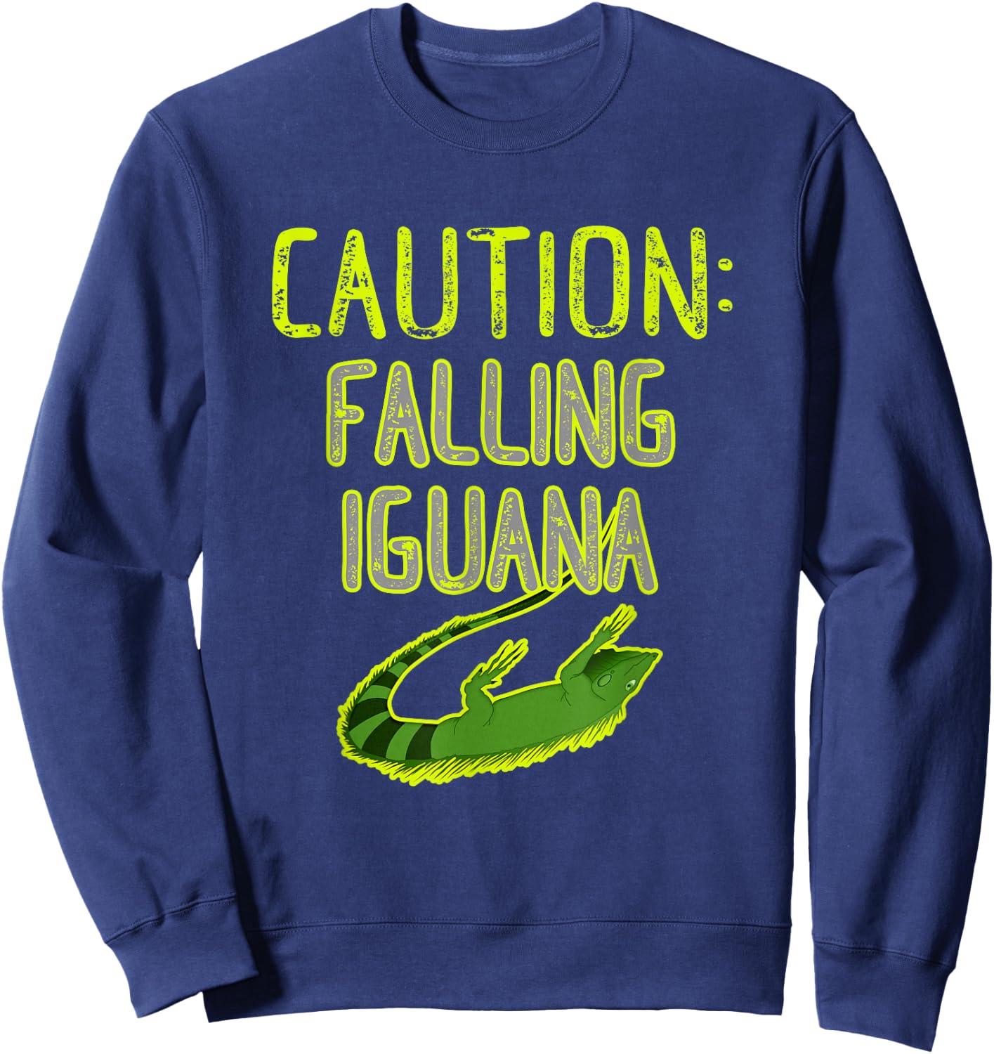 Falling Iguana Freeze Funny Florida Sweatshirt - Sweatshirt | Navy
