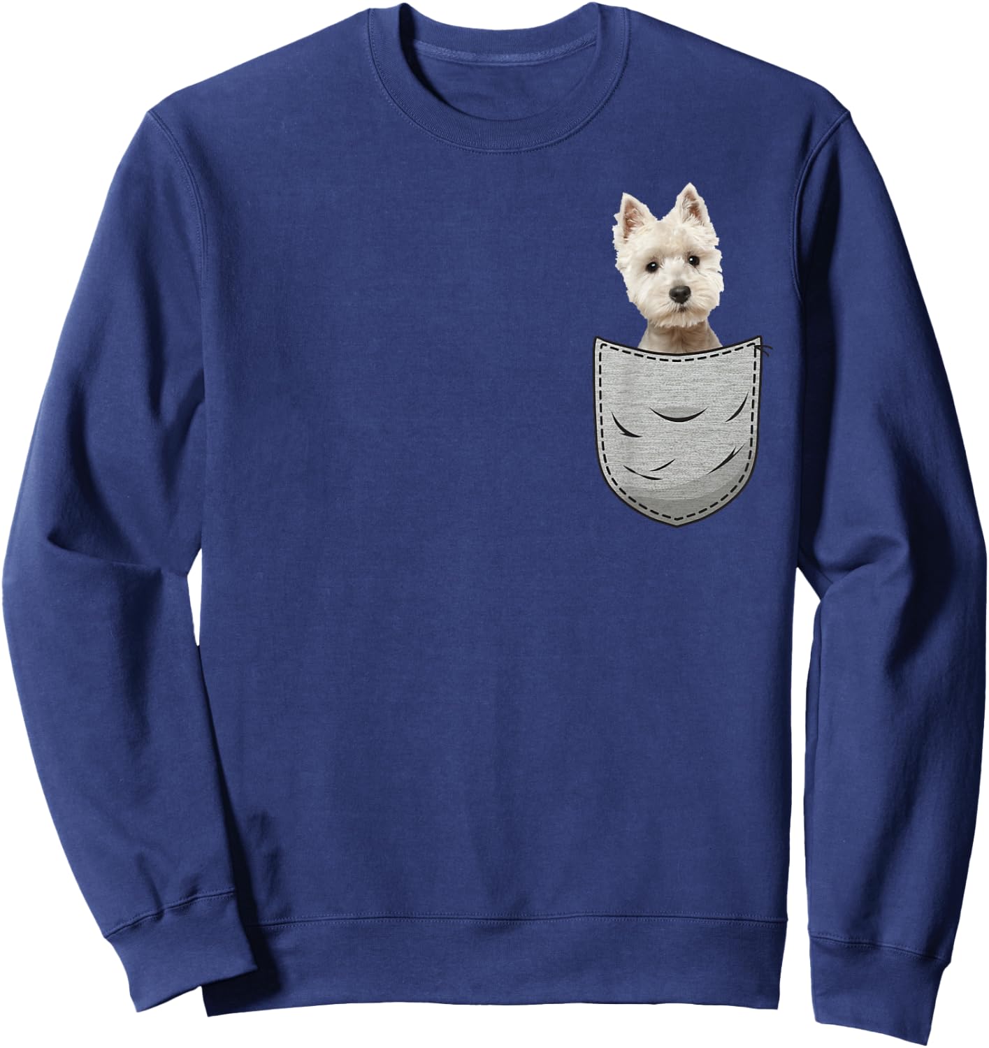 Westie White Highland Terrier Pocket for Dog Owners Sweatshirt - Sweatshirt | Navy