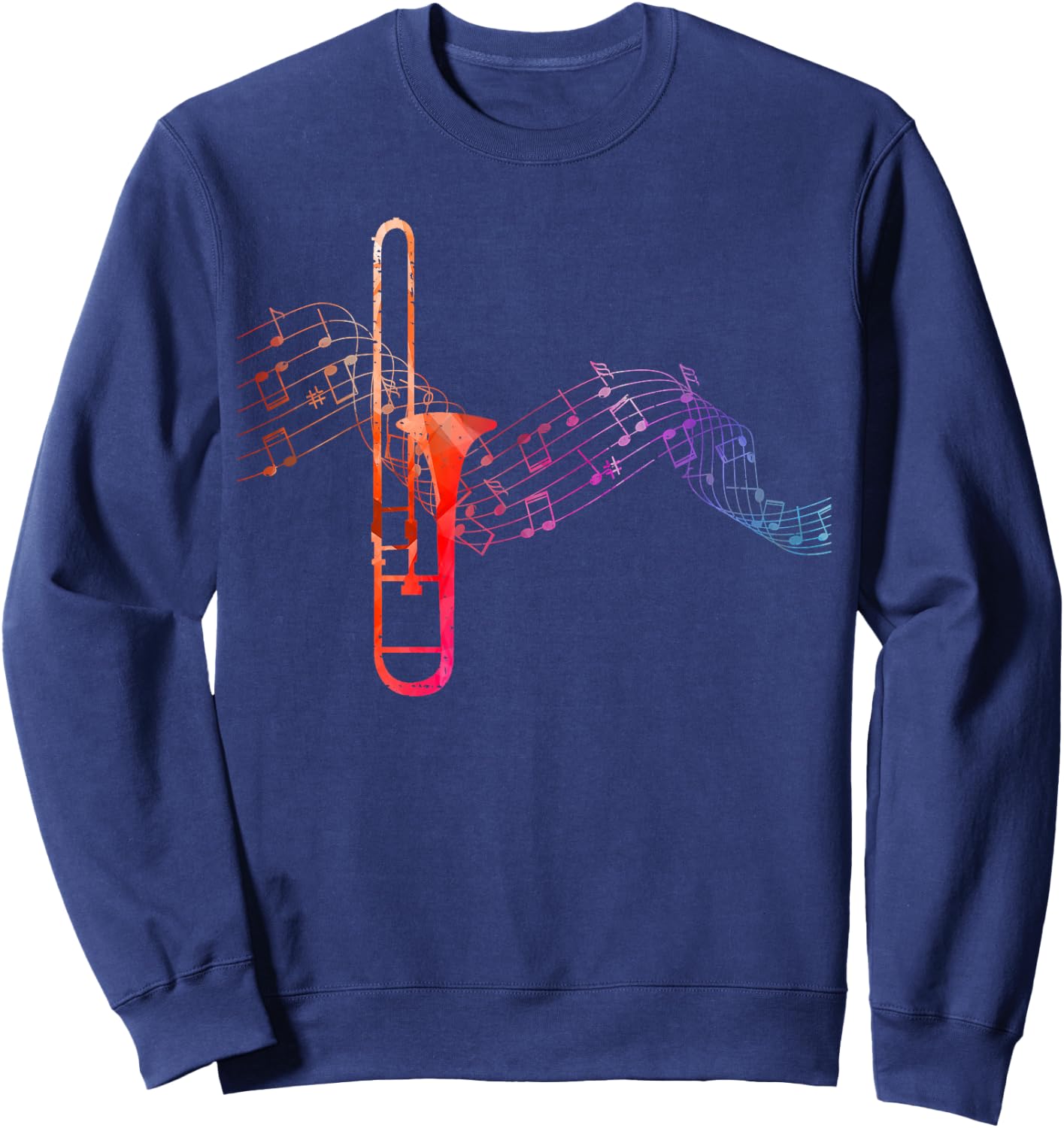Colourful Trombone Sheet Music Trombone Sweatshirt - Sweatshirt | Navy
