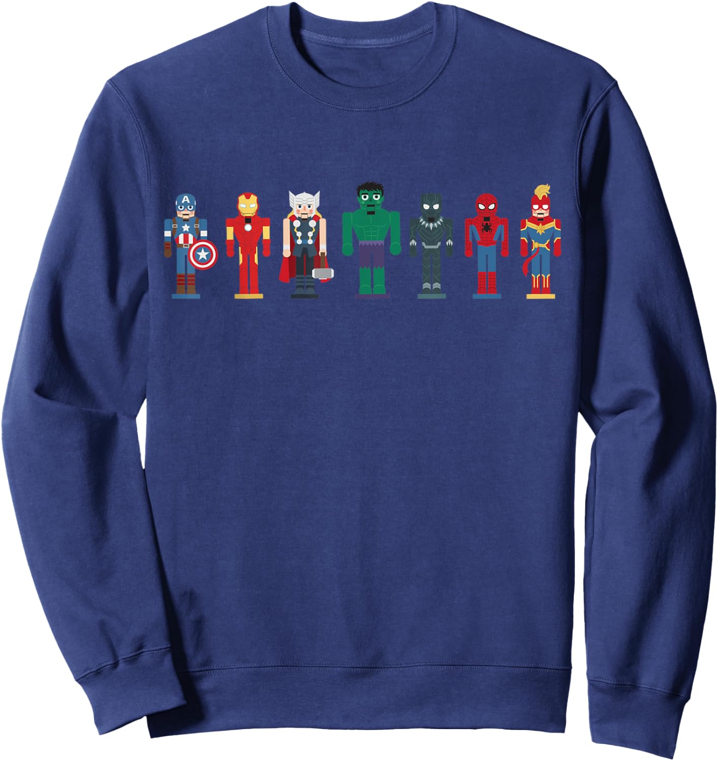 Marvel Holiday Christmas Avengers Team Festive Nutcrackers Sweatshirt - Sweatshirt | Navy