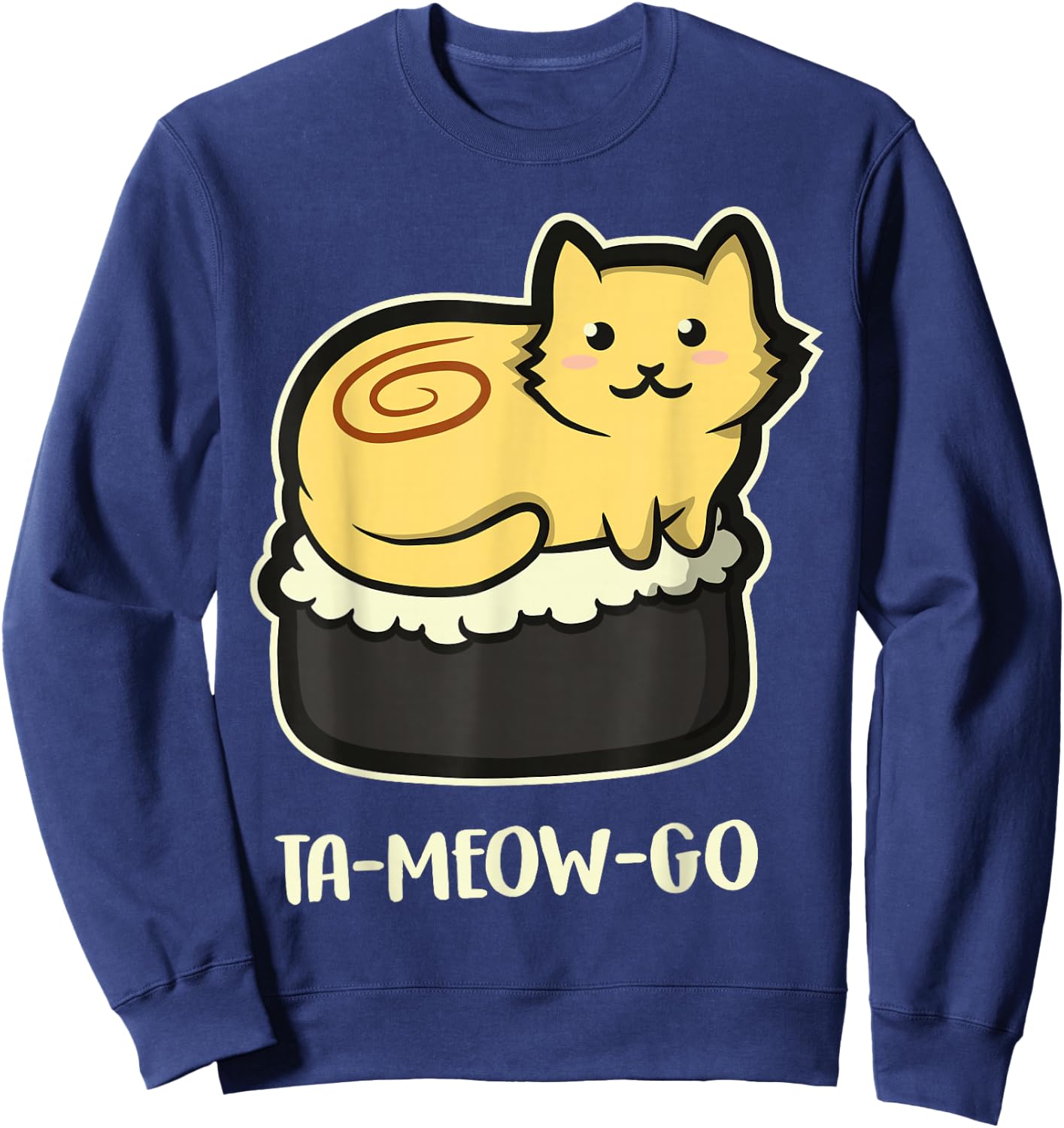 Japanese Anime Kawaii Sushi Cat Sweatshirt - Sweatshirt | Navy