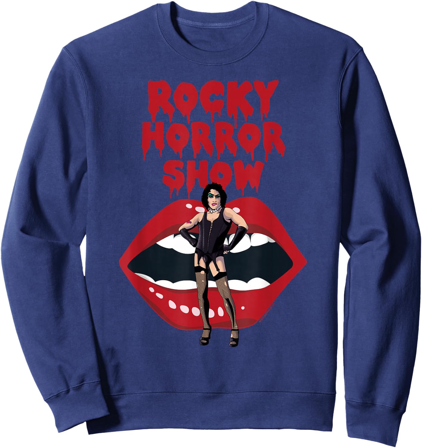 Rocky Horror Show Dr Frank N Furter with Lips Sweatshirt - Sweatshirt | Navy