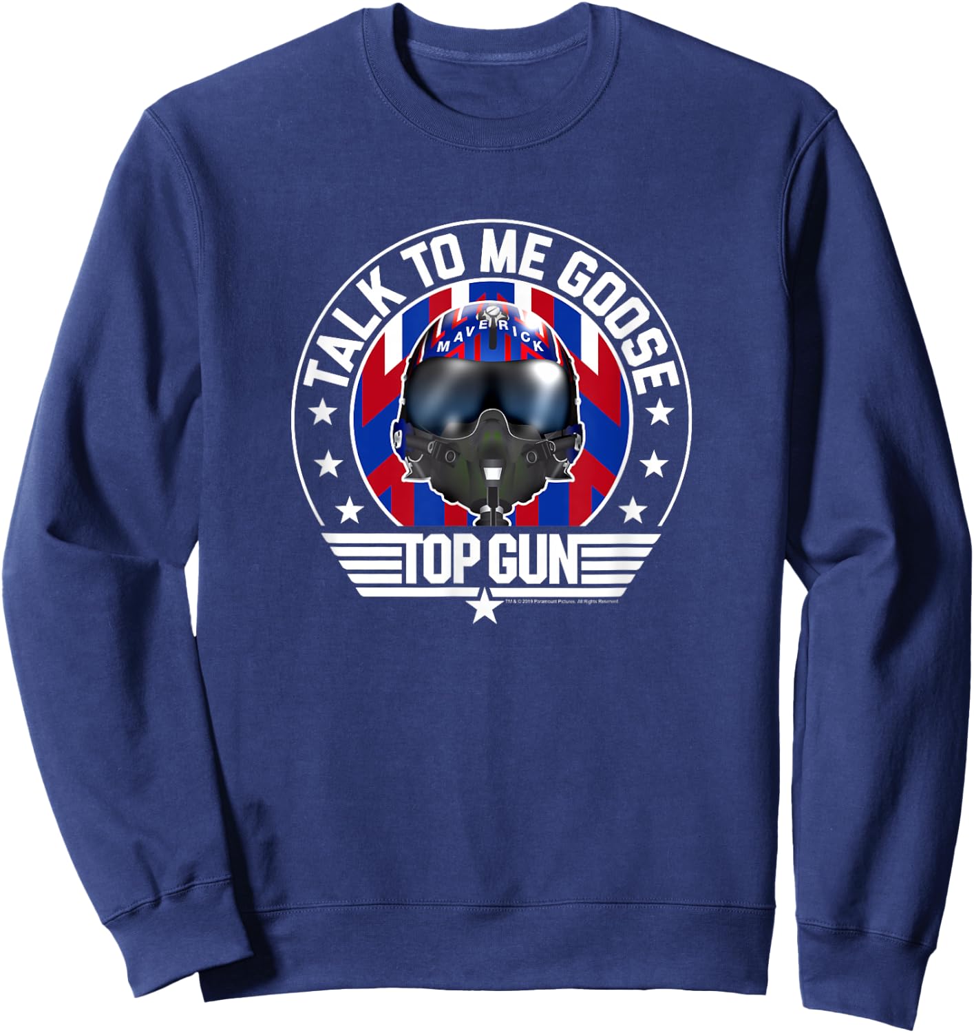 Top Gun Talk to Me Goose Maverick Helmet Small Sweatshirt - Sweatshirt | Navy